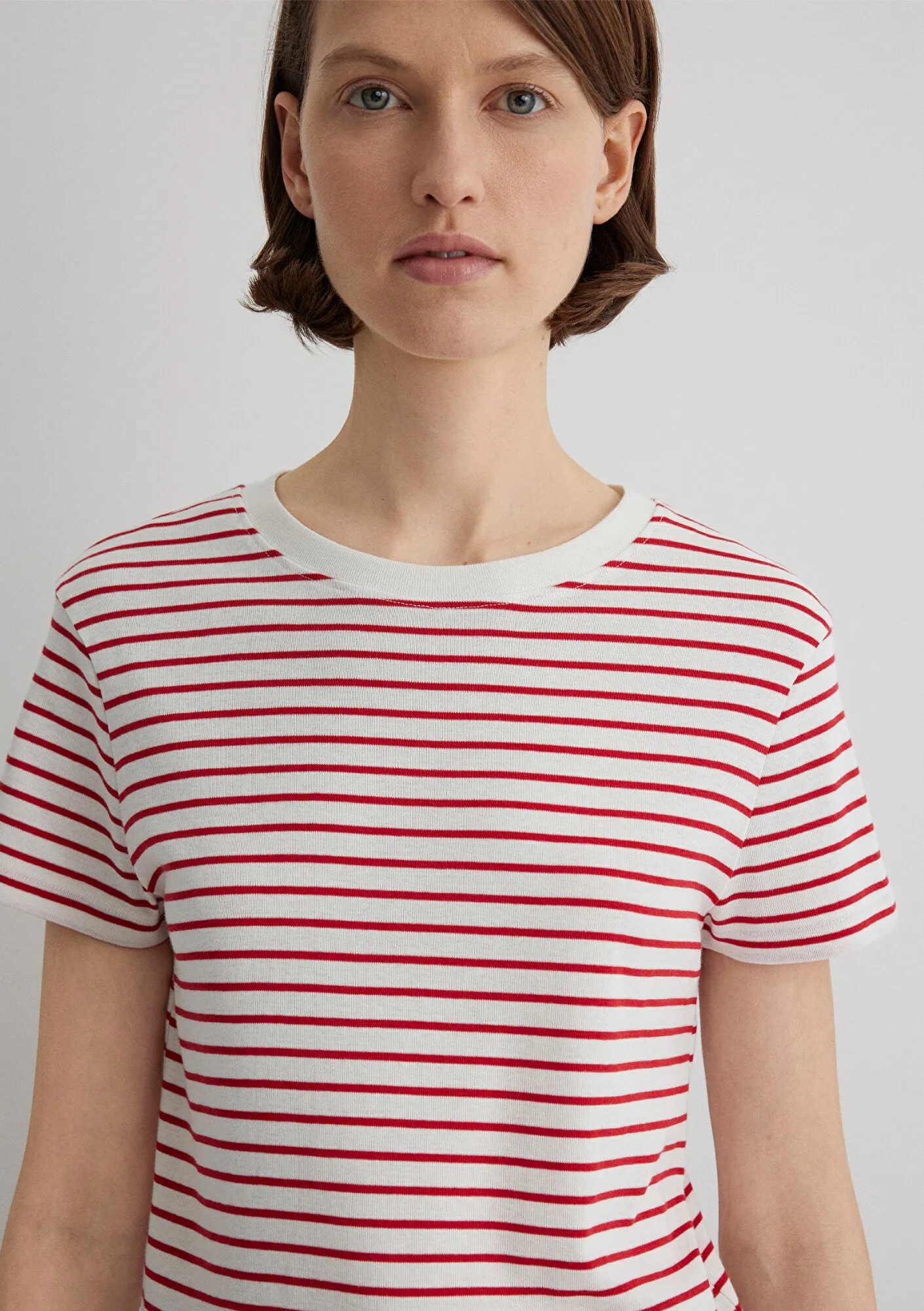 Red Striped Crew Neck T-Shirt