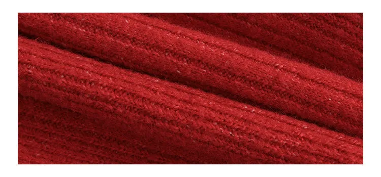 red V-neck cardigan