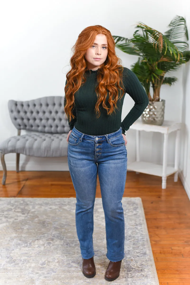Reese Button-Fly Skinny Risen Jeans