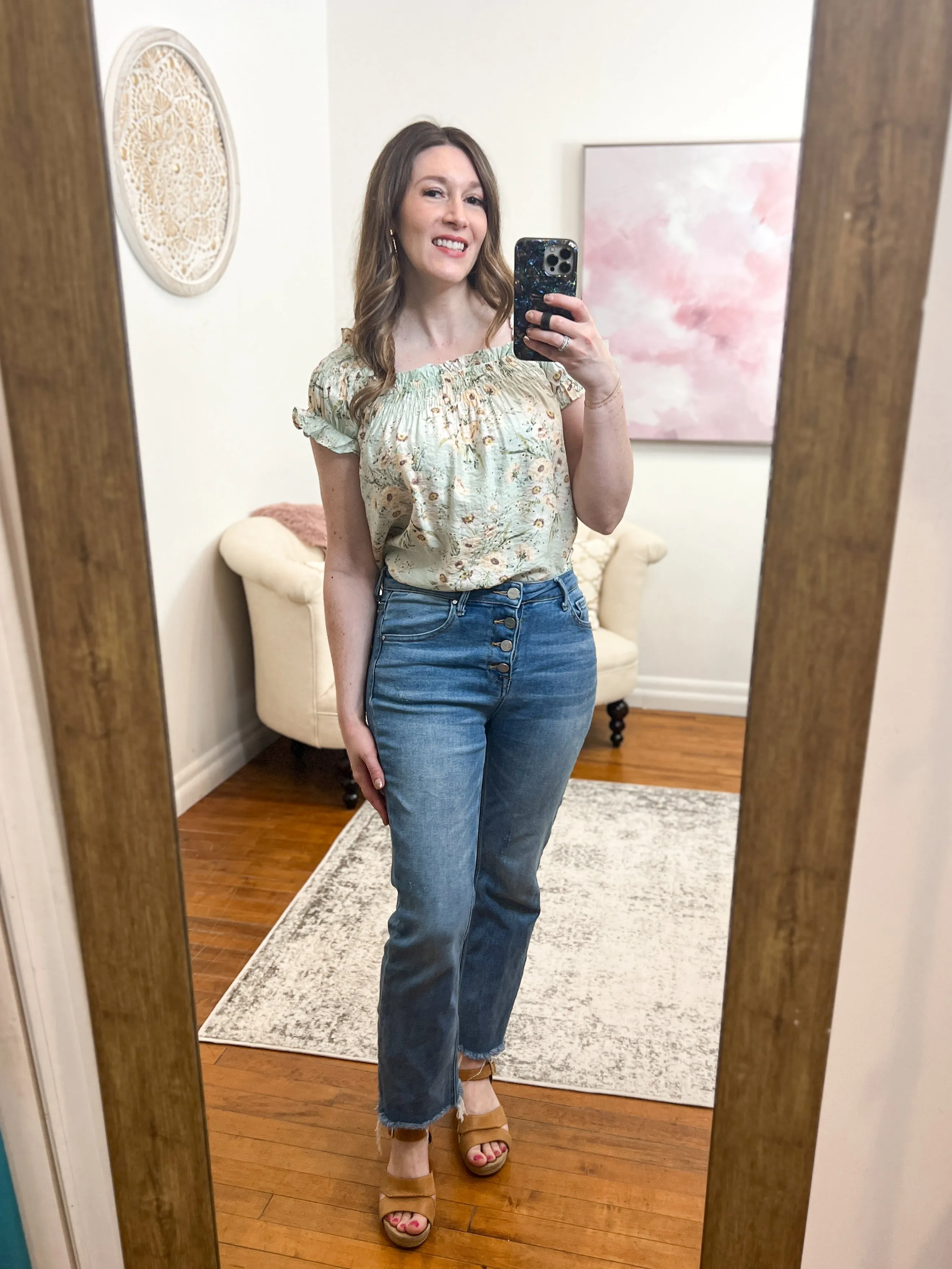 Reese Button-Fly Skinny Risen Jeans