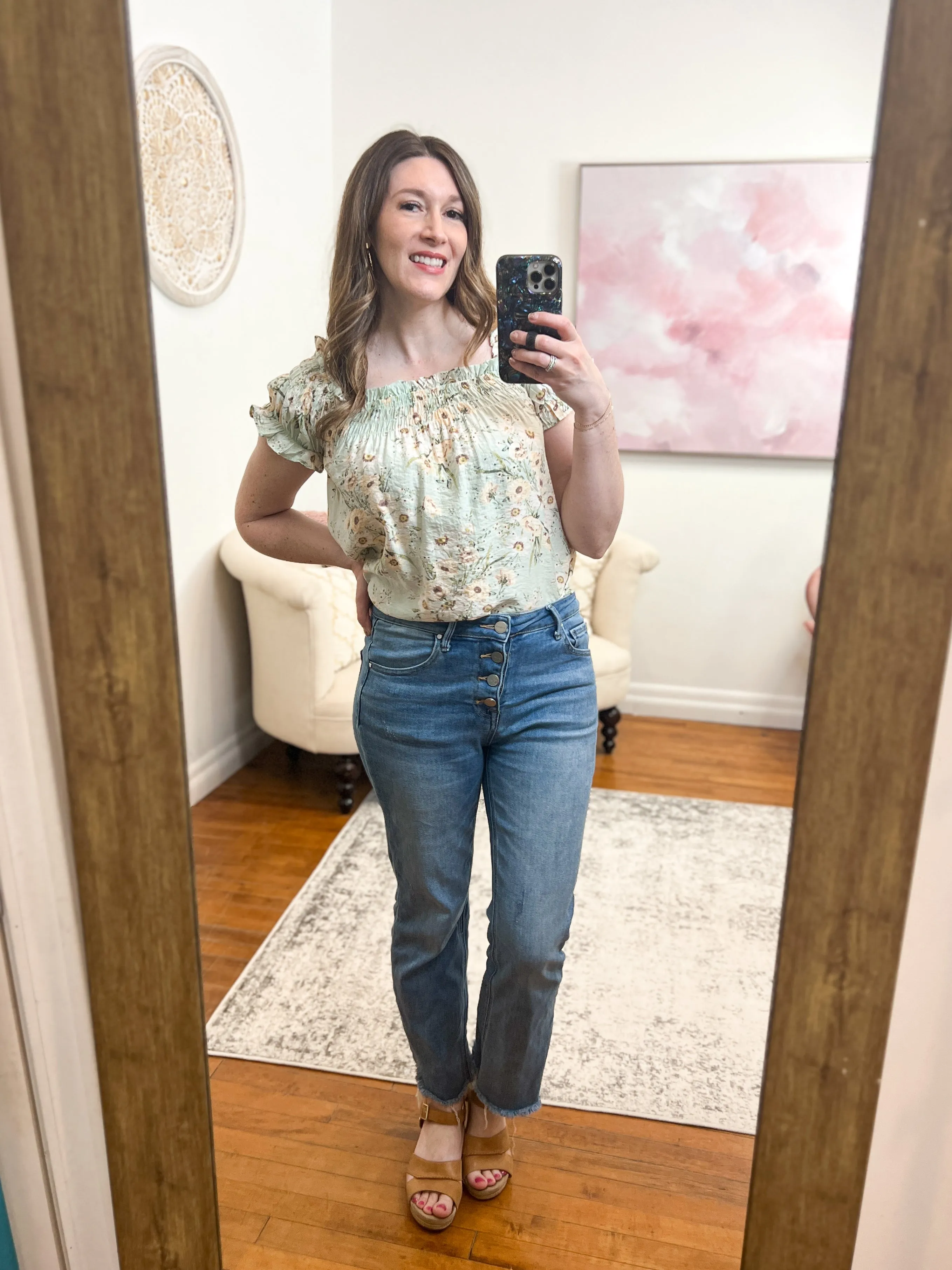 Reese Button-Fly Skinny Risen Jeans