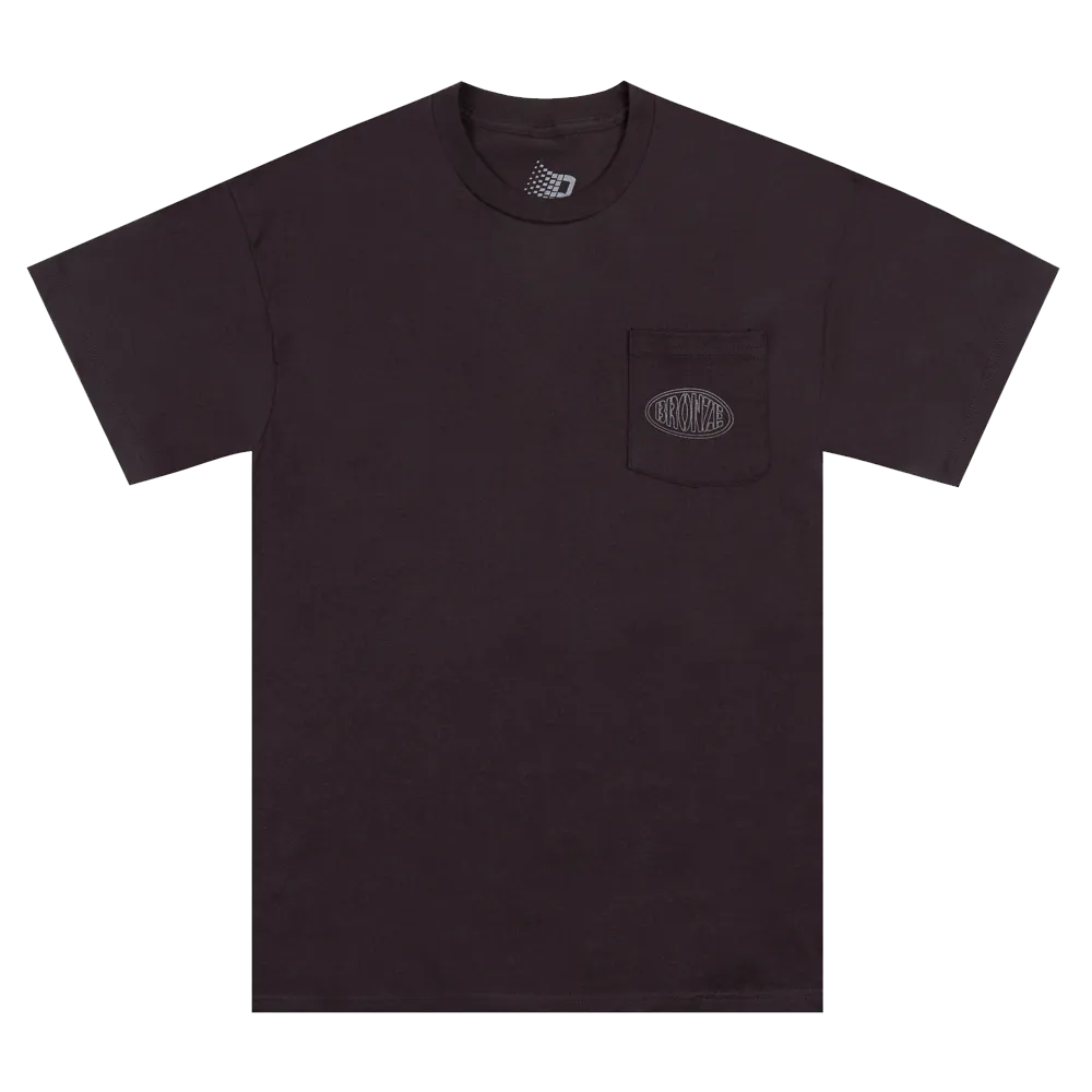 REFLECTIVE OVAL POCKET TEE BLACK