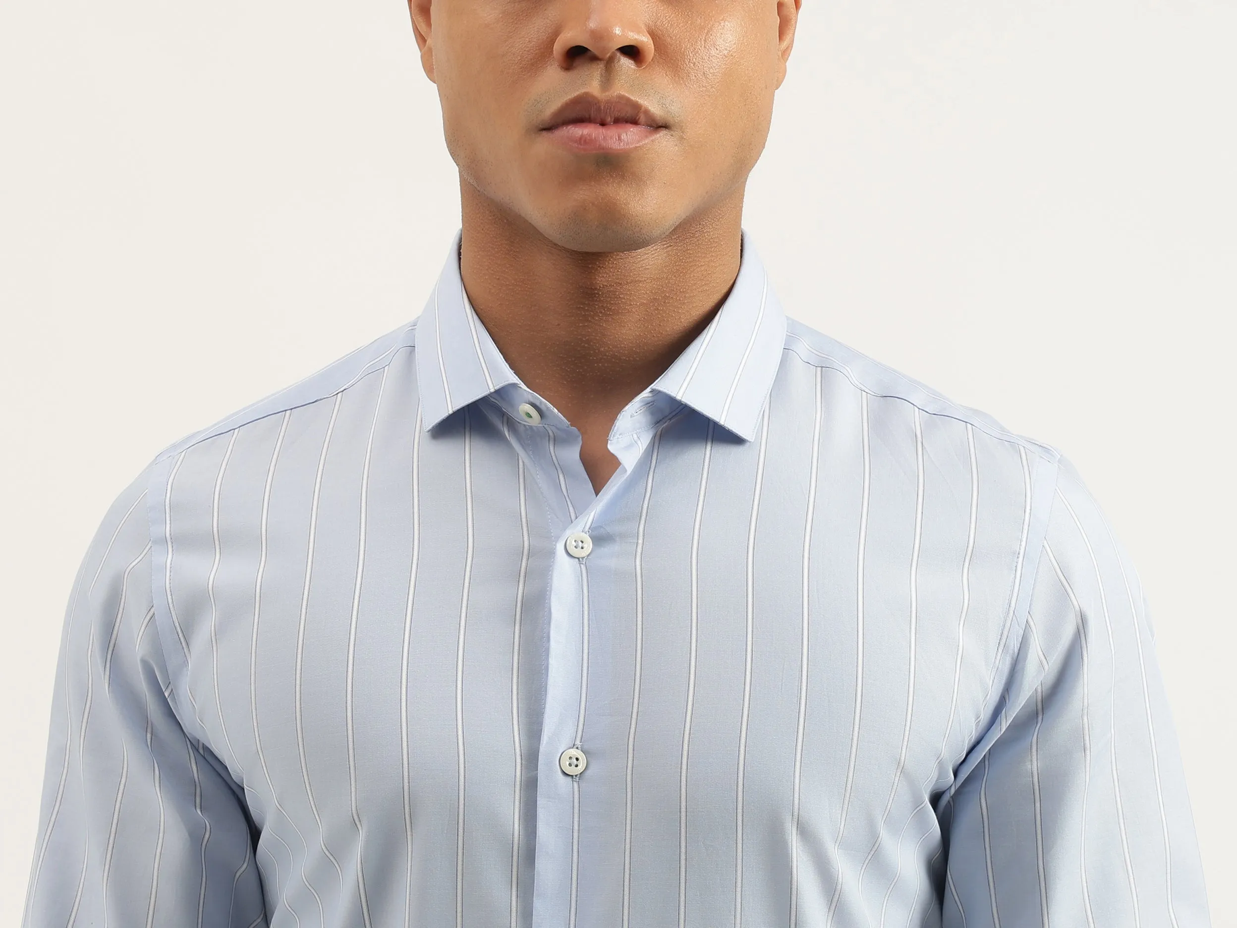 Regular Fit Cut Away Striped Shirts