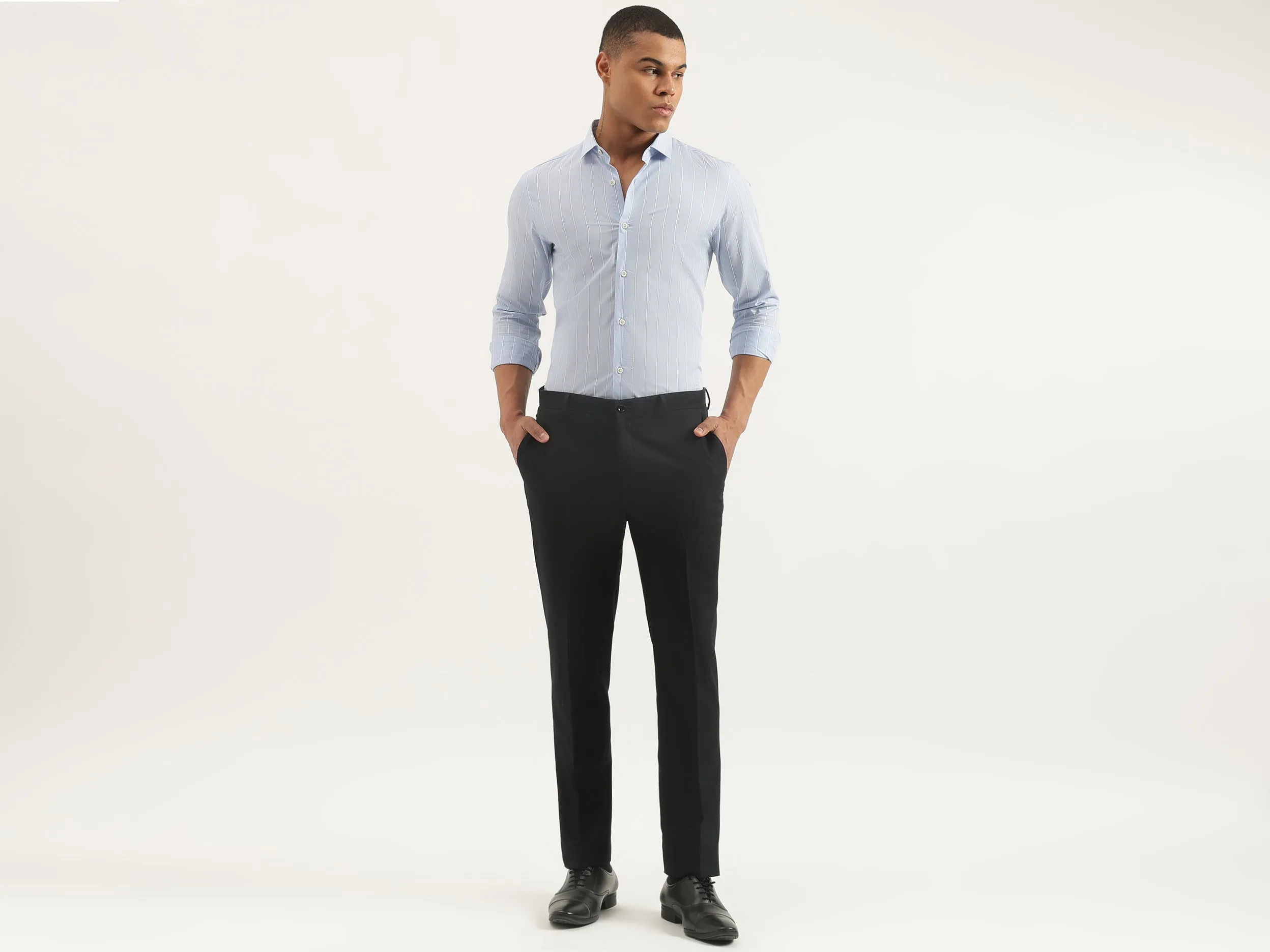 Regular Fit Cut Away Striped Shirts