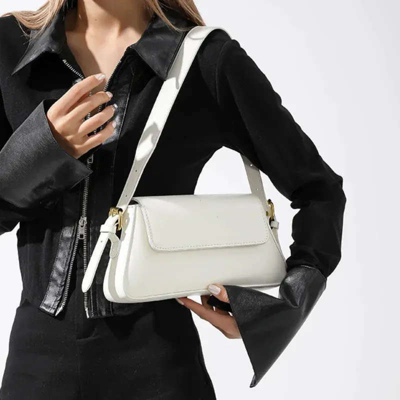 Retro Solid PU Leather Winter Shoulder Bag