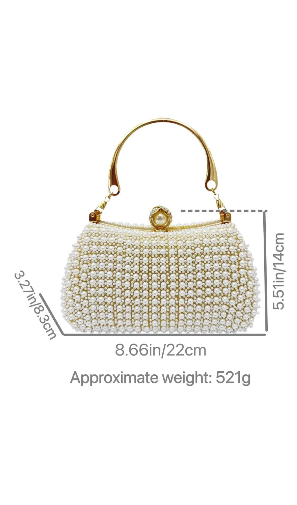RHINESTONE PEARL BEADED CLUTCH