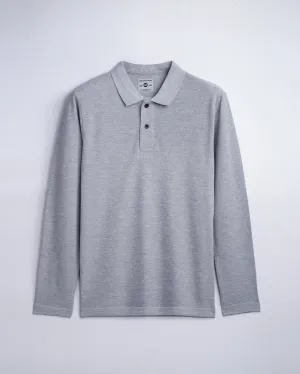 Rich in Cotton Polo Full Sleeve Unisex Silver Grey Without Pocket