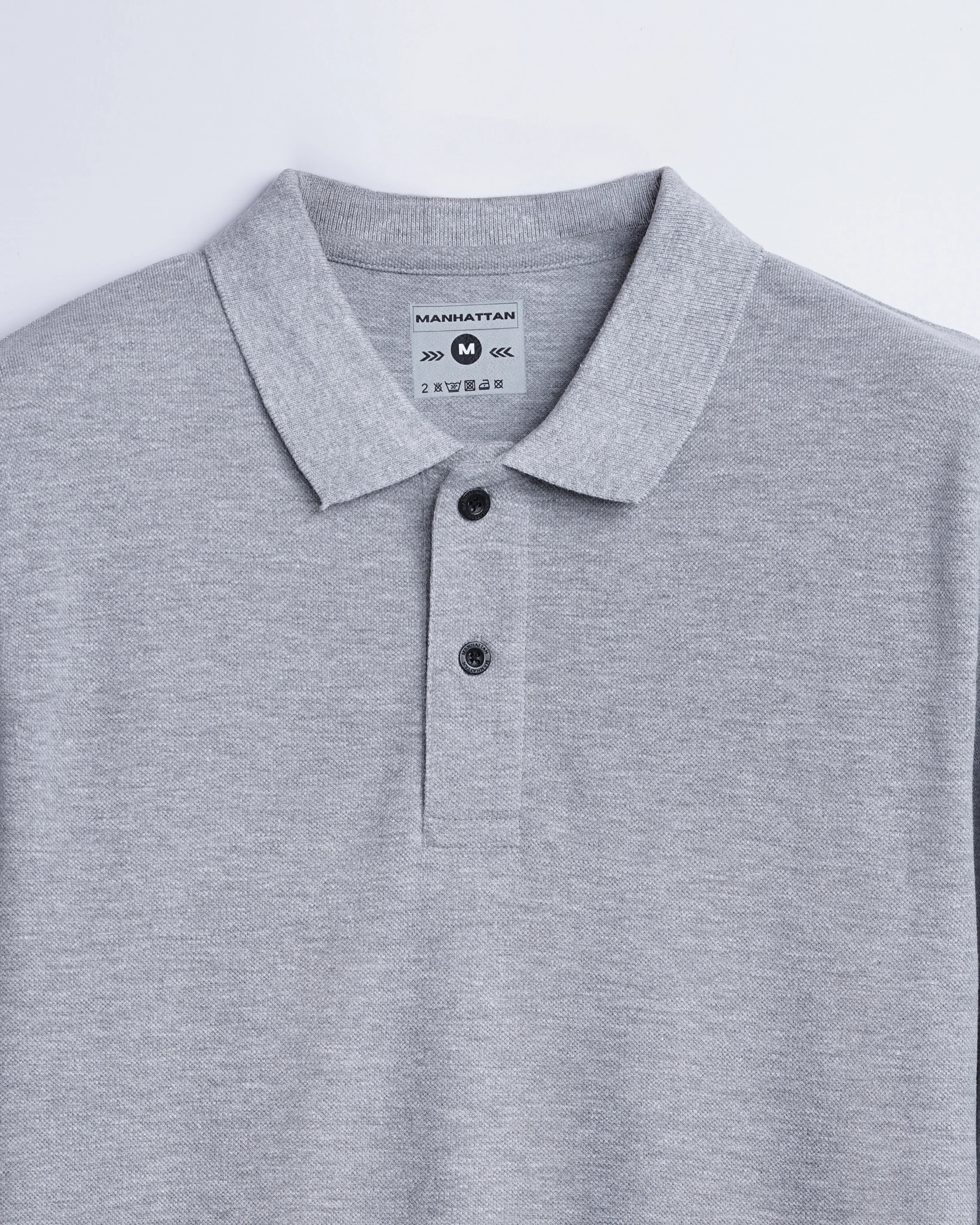 Rich in Cotton Polo Full Sleeve Unisex Silver Grey Without Pocket