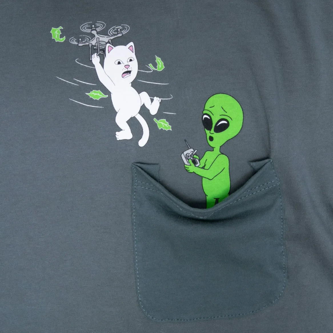 RIPNDIP Bye-Bye Pocket T-shirt Charcoal