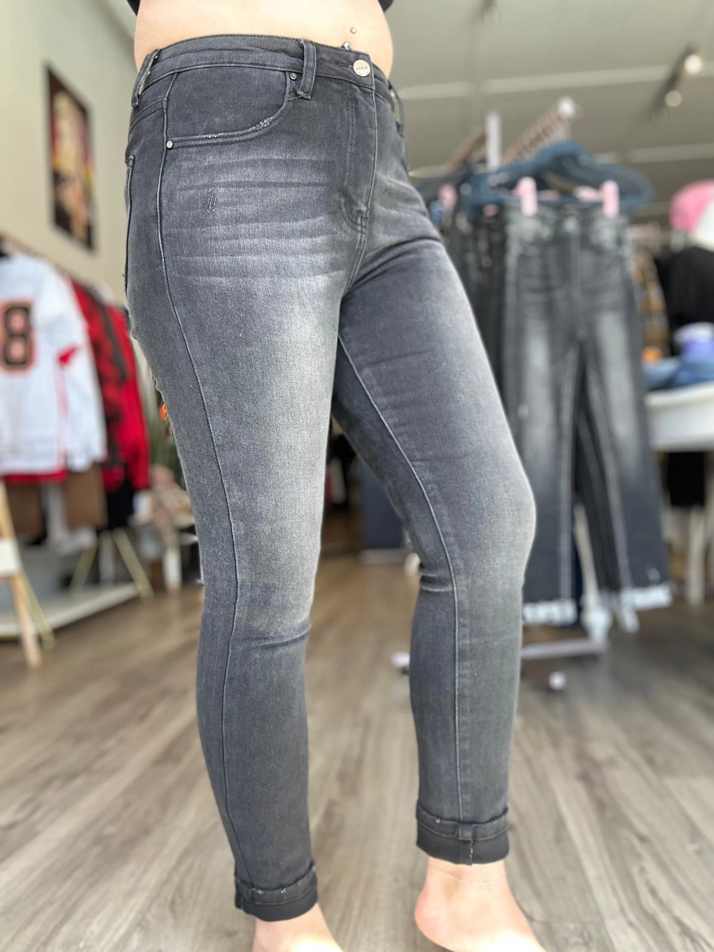 Risen Black High Rise Skinny Jeans