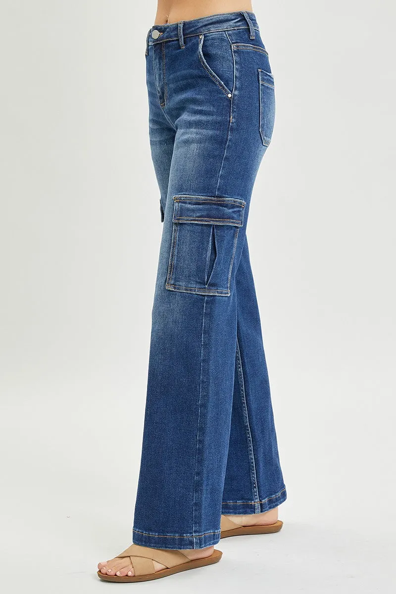 Risen High Rise Wide Leg Cargo Jeans