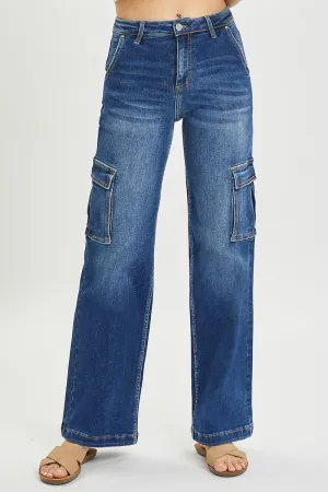 Risen High Rise Wide Leg Cargo Jeans