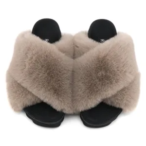 ROAM Cloud Slippers Nude Faux Fur