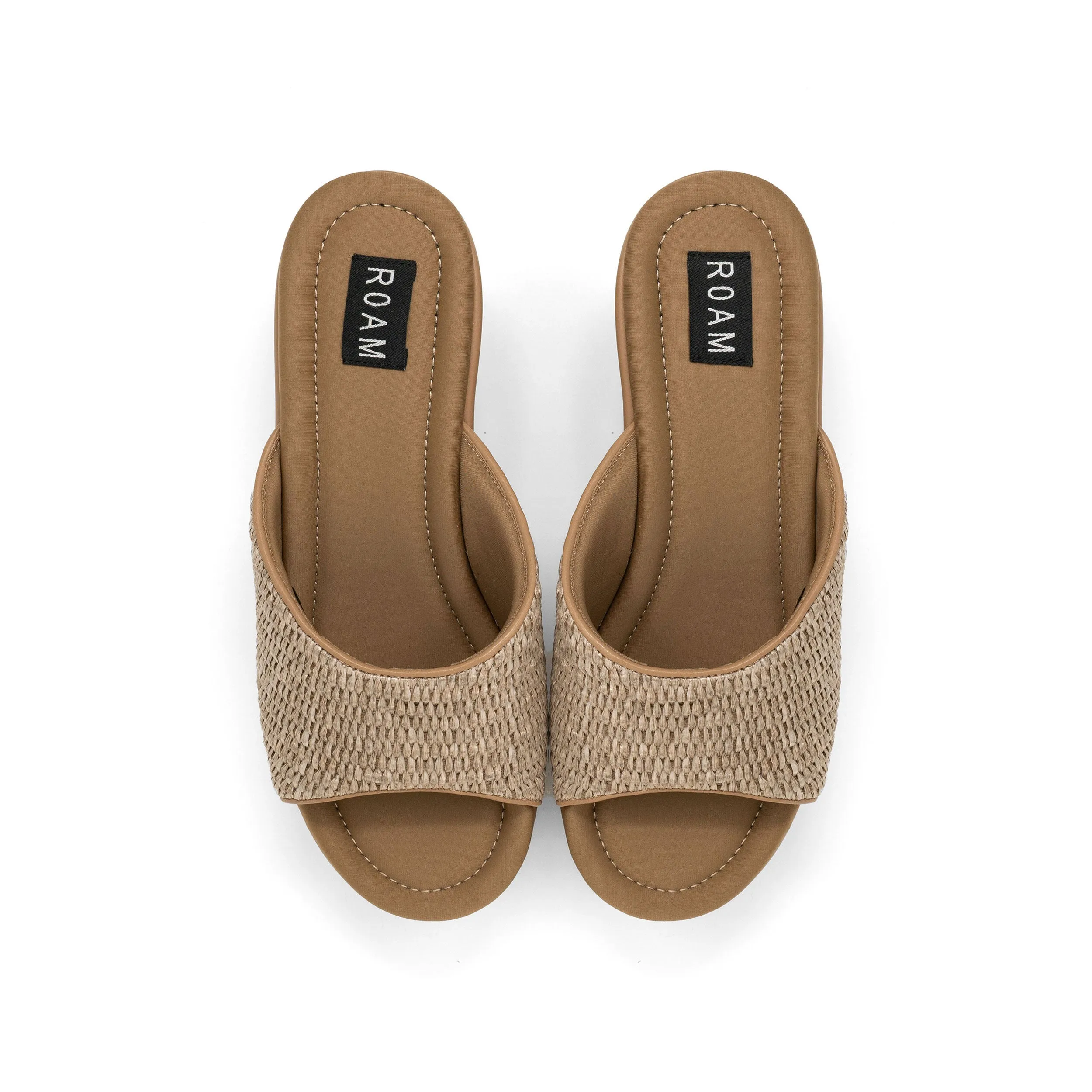 ROAM RAFFIA SCOOP MID STRATA PLATFORM WEDGE NATURAL