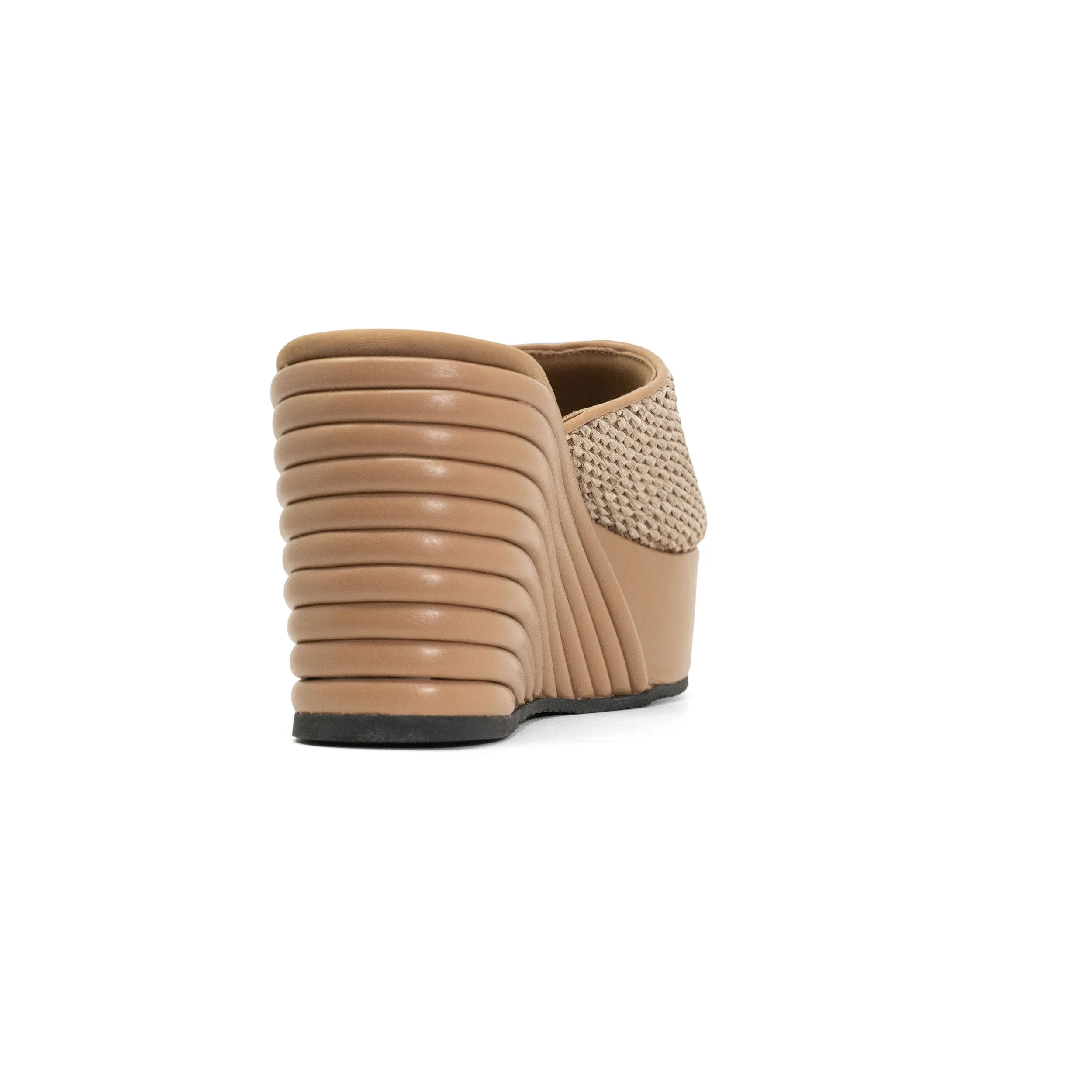 ROAM RAFFIA SCOOP MID STRATA PLATFORM WEDGE NATURAL