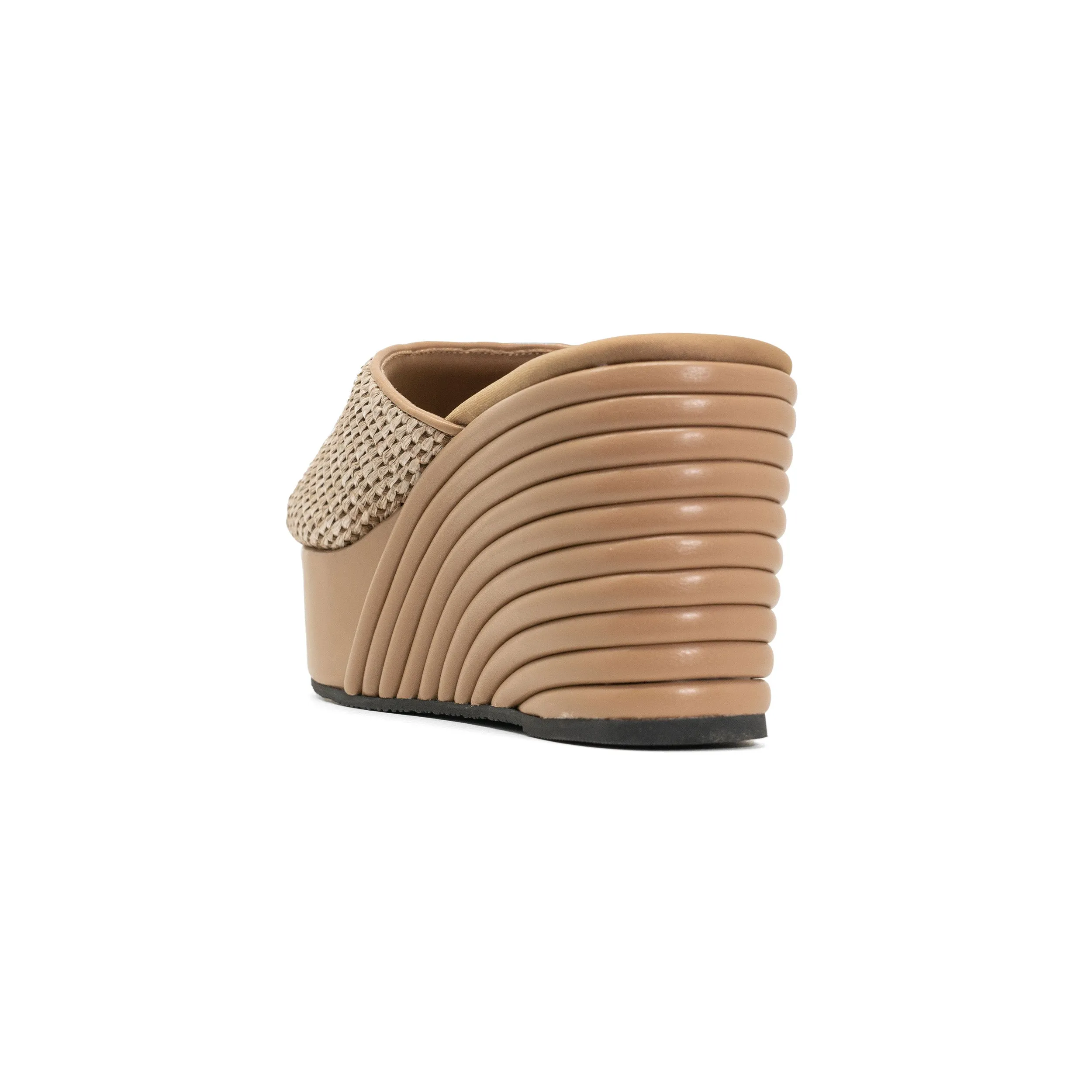 ROAM RAFFIA SCOOP MID STRATA PLATFORM WEDGE NATURAL