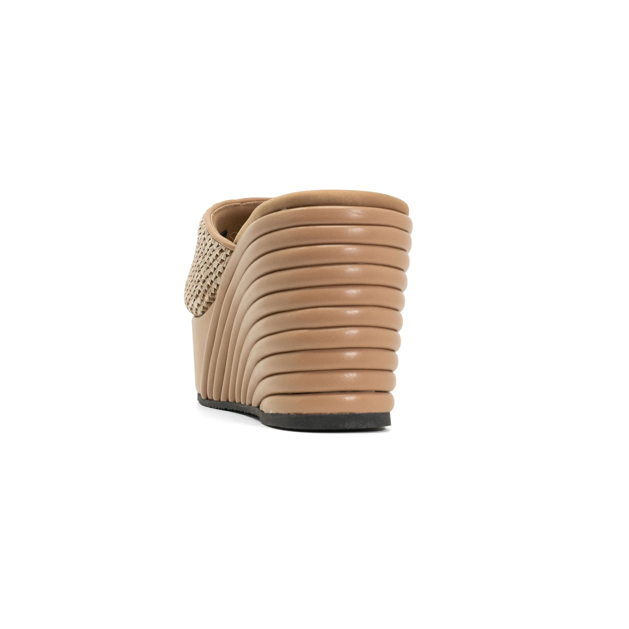 ROAM RAFFIA SCOOP MID STRATA PLATFORM WEDGE NATURAL