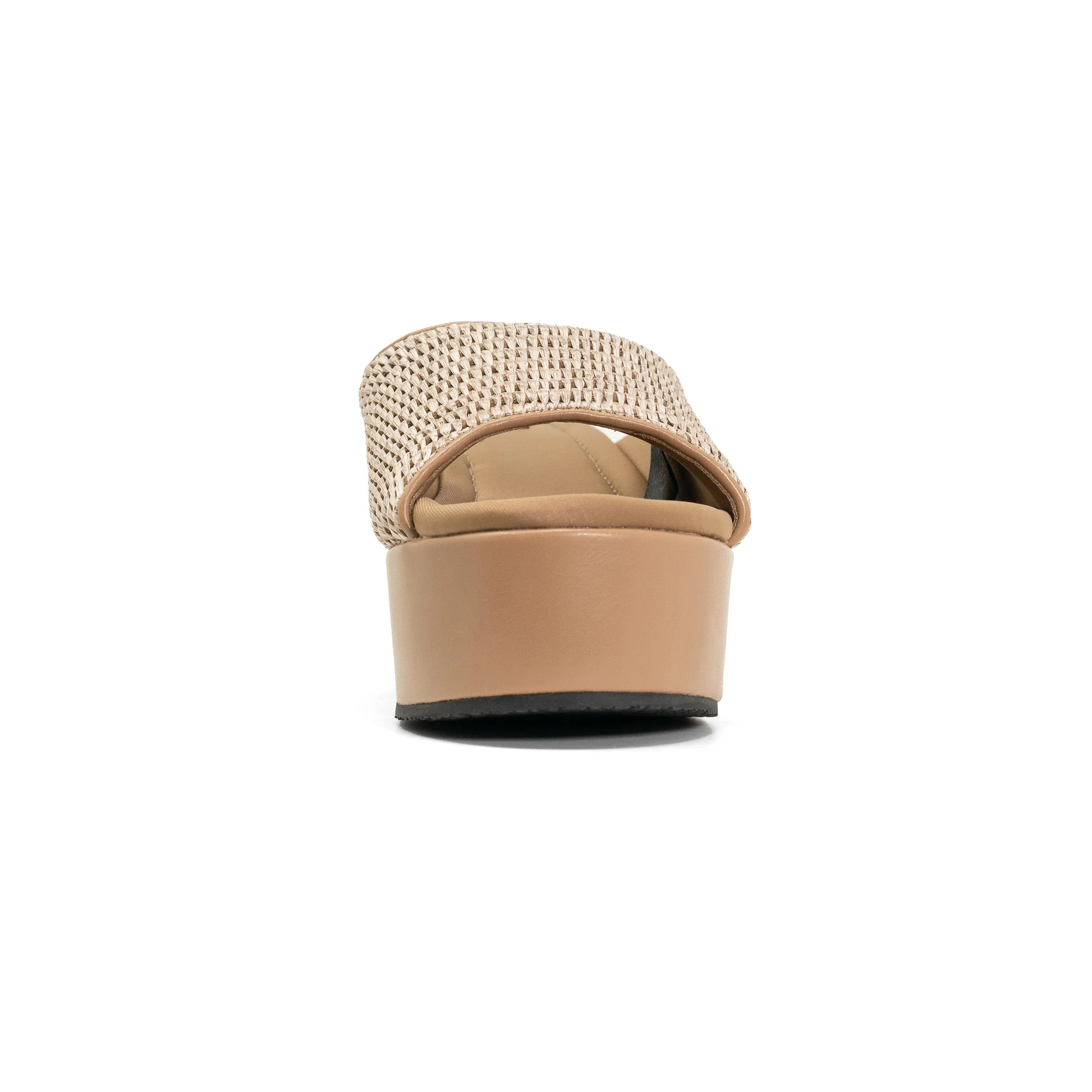 ROAM RAFFIA SCOOP MID STRATA PLATFORM WEDGE NATURAL