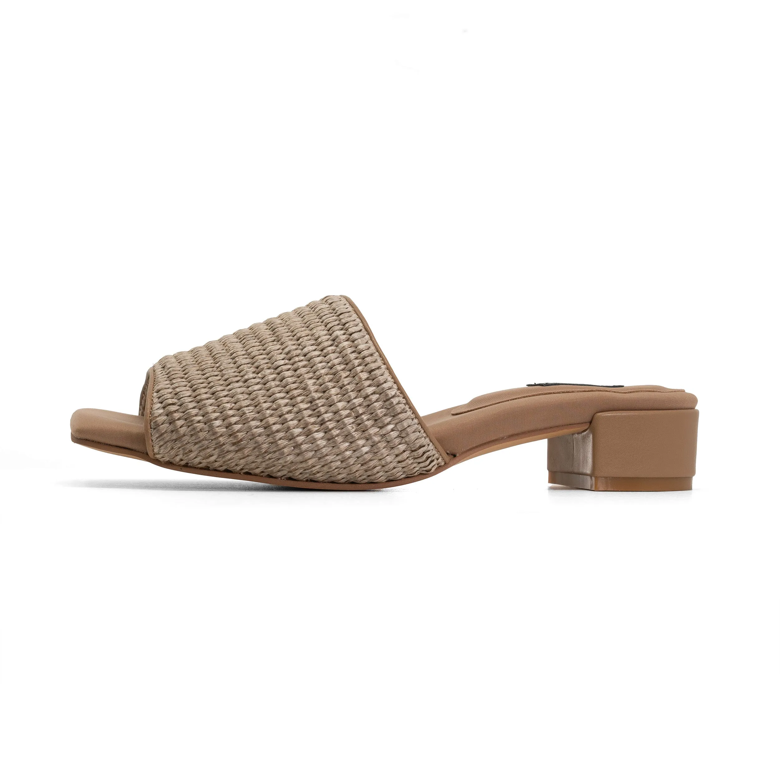 ROAM RAFFIA SQUARE HEEL NATURAL