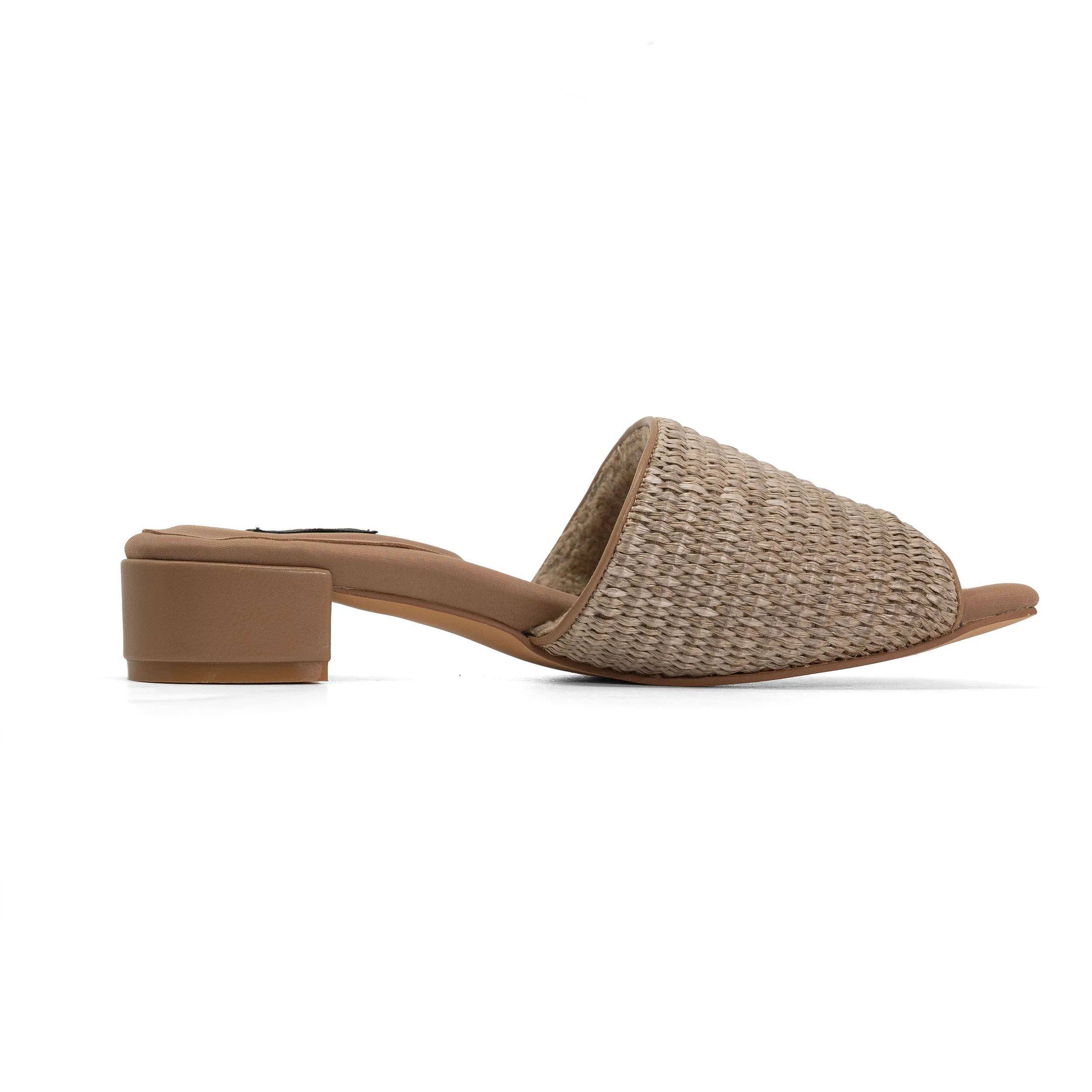 ROAM RAFFIA SQUARE HEEL NATURAL