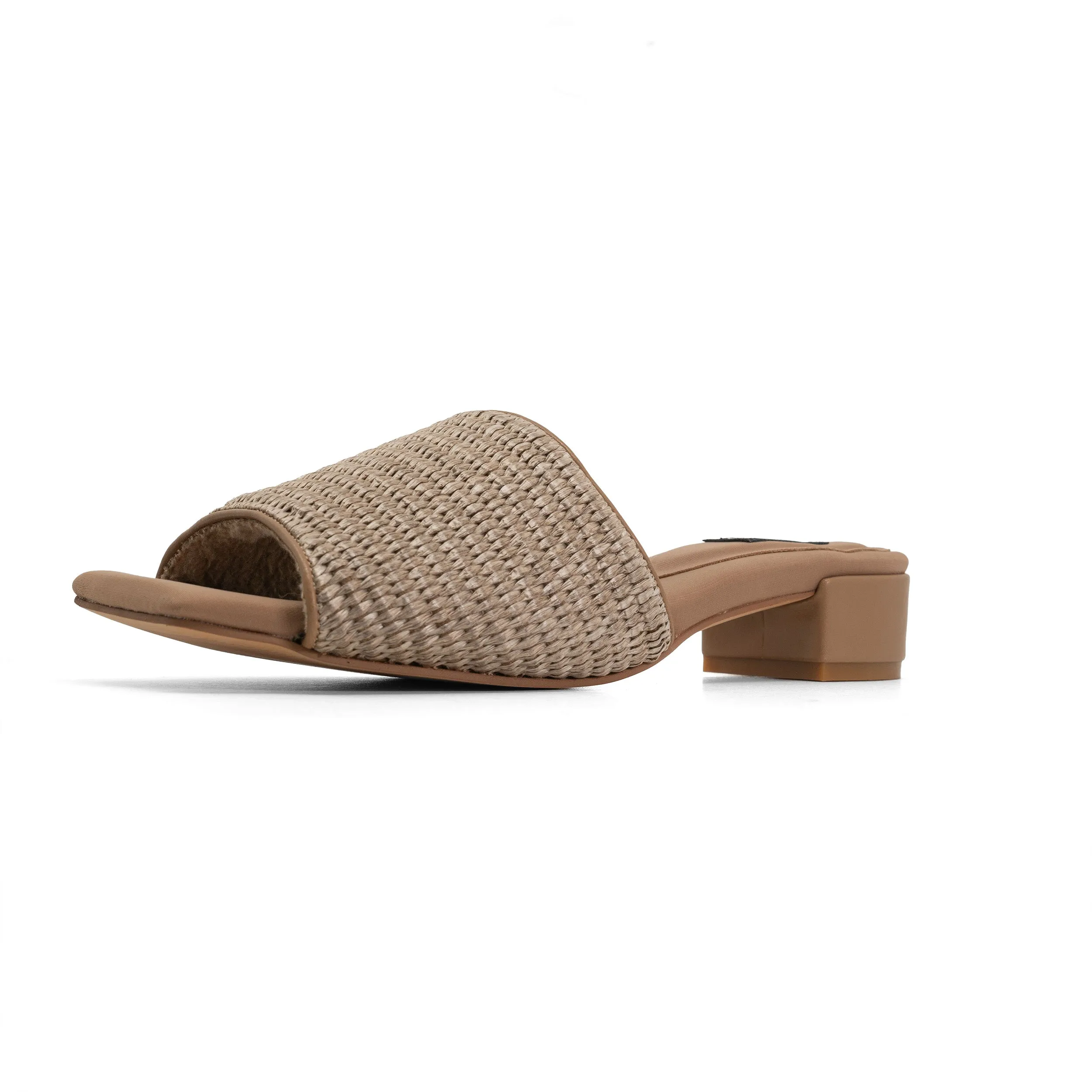 ROAM RAFFIA SQUARE HEEL NATURAL