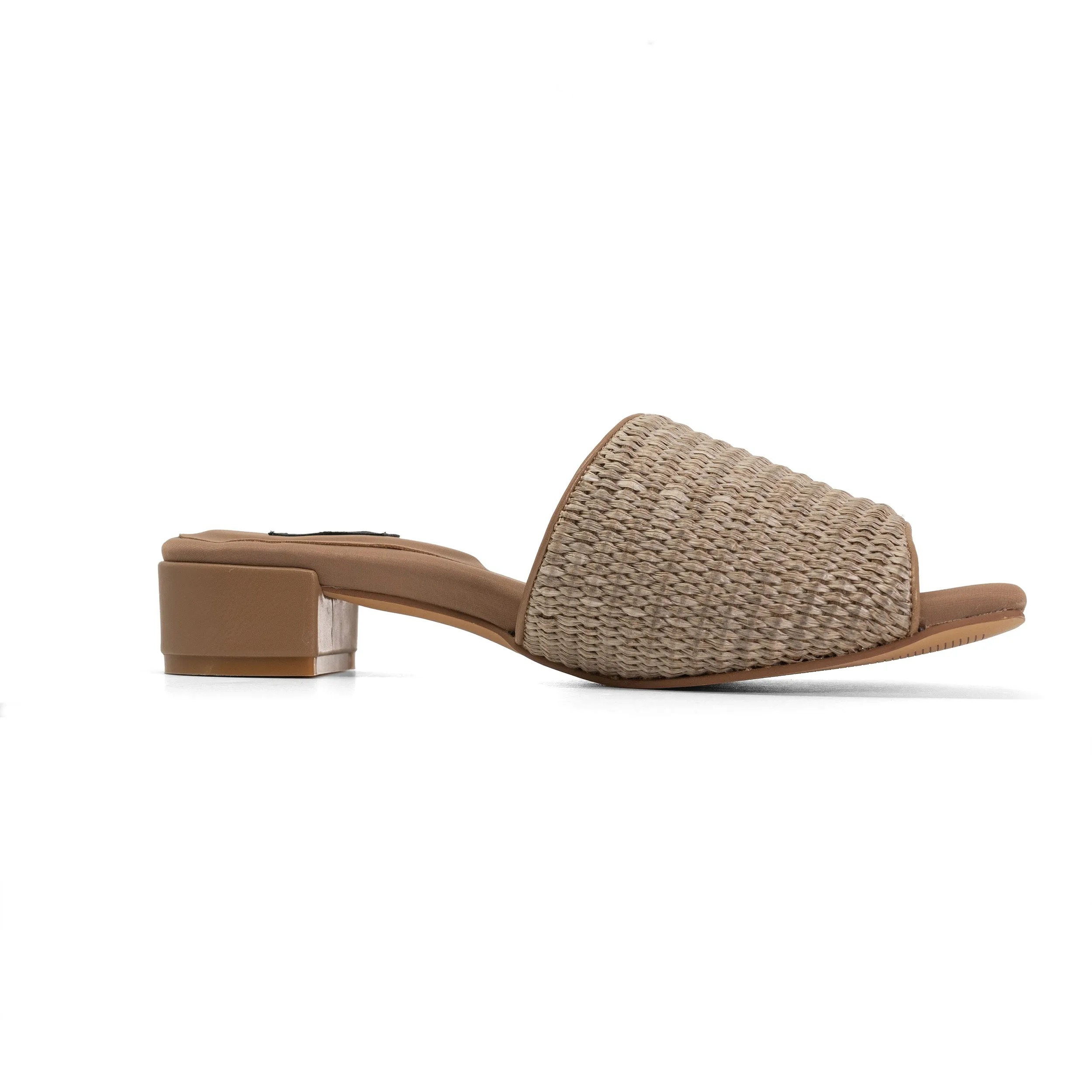 ROAM RAFFIA SQUARE HEEL NATURAL