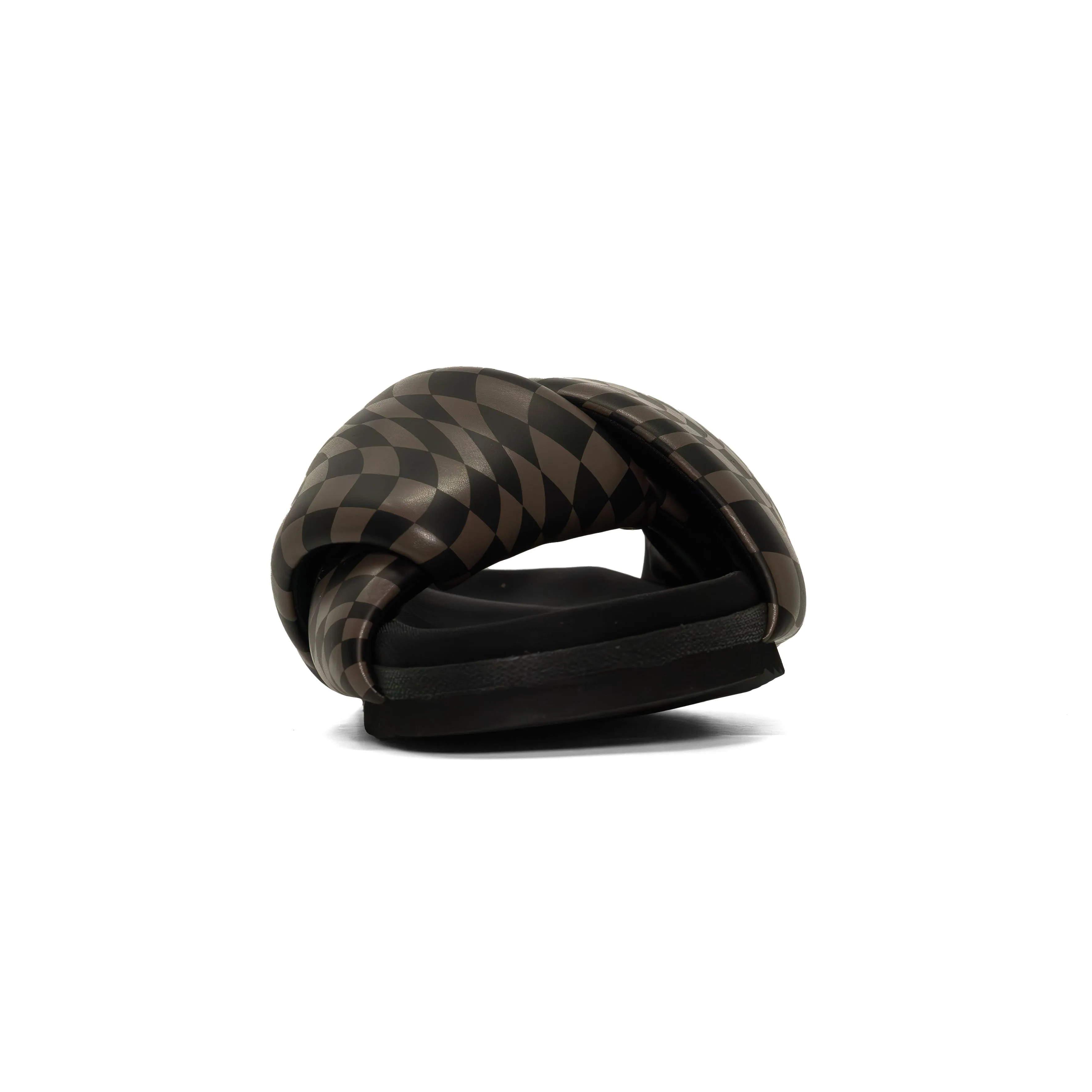 ROAM WAVY CHECK FOLDY BLACK & TAUPE VEGAN LEATHER