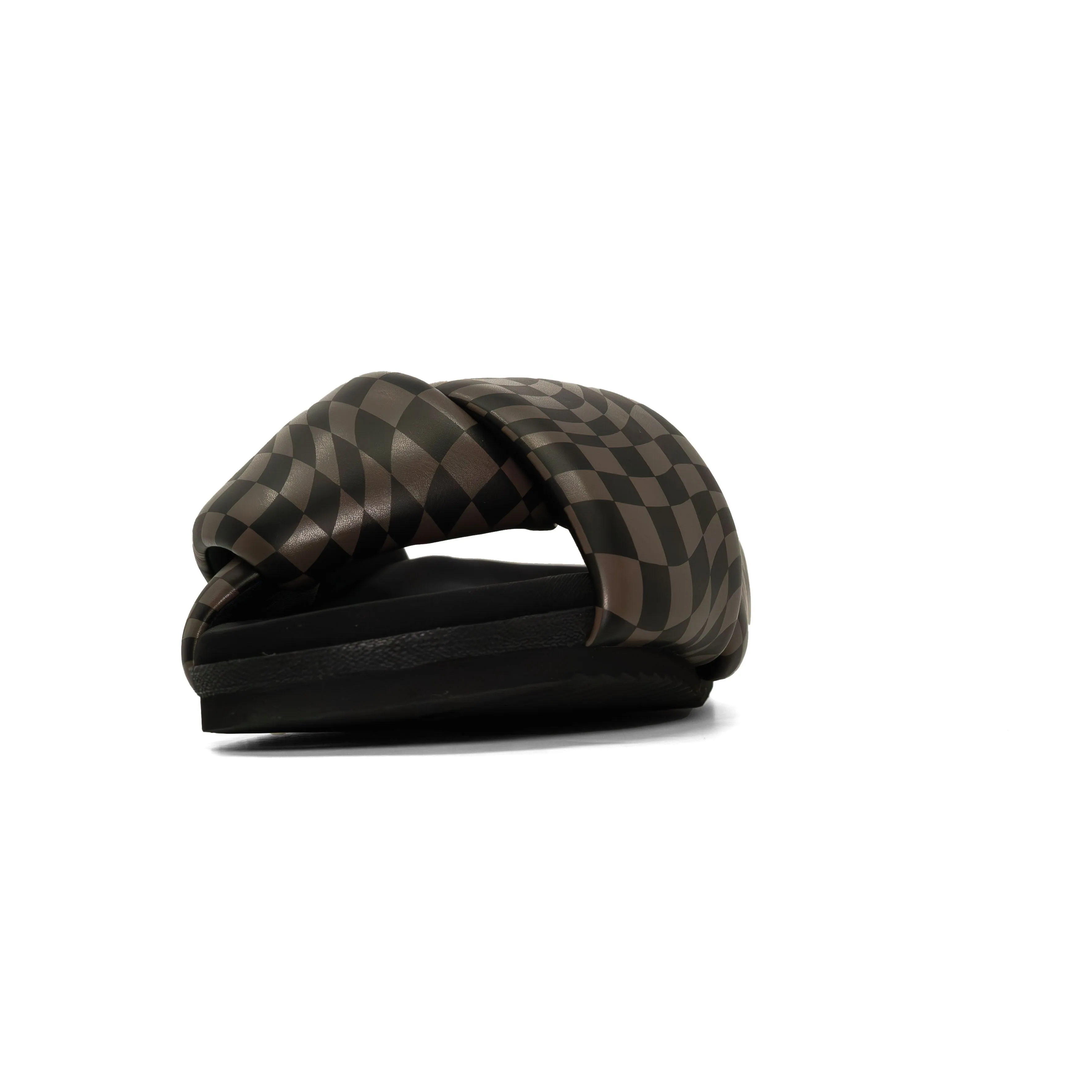 ROAM WAVY CHECK FOLDY BLACK & TAUPE VEGAN LEATHER