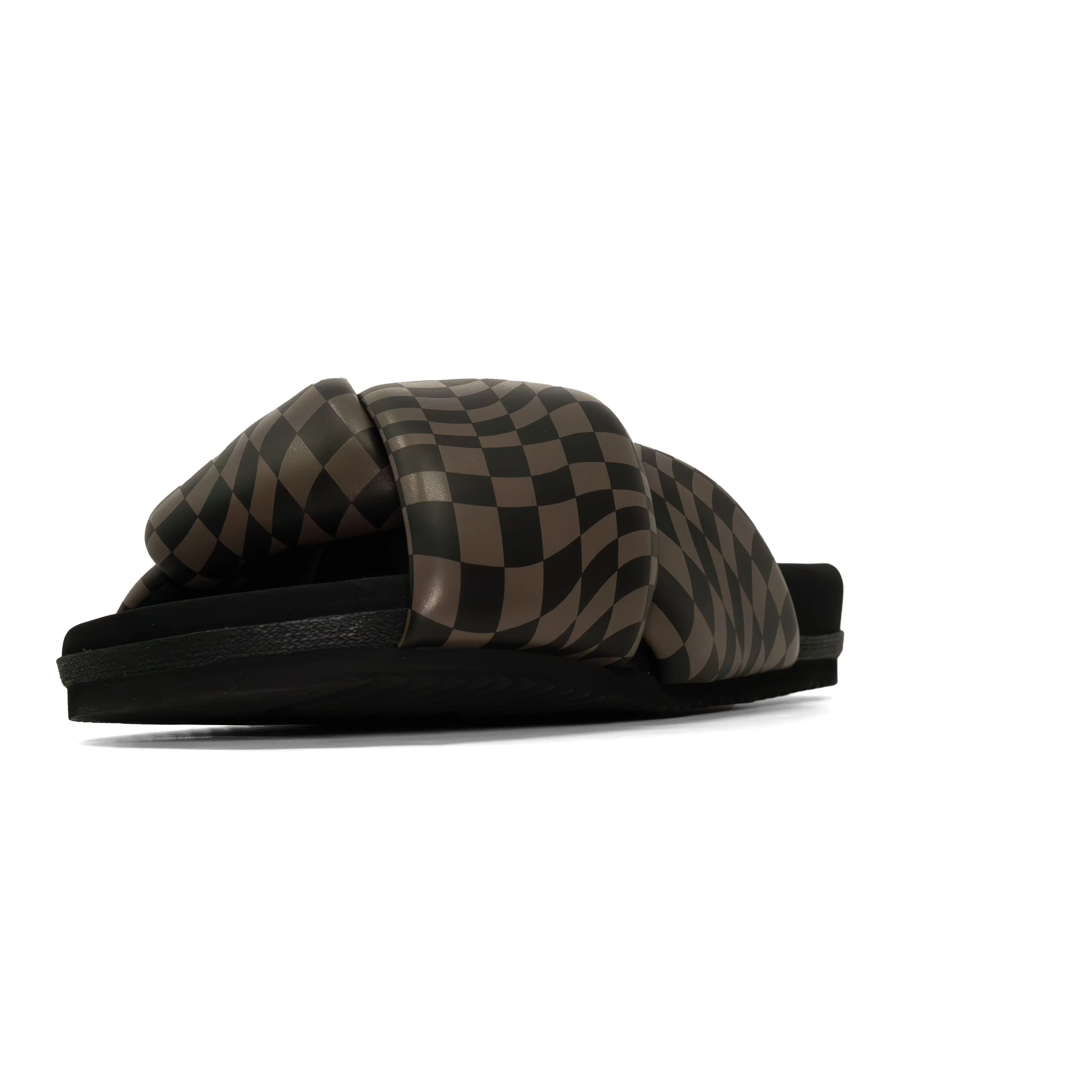ROAM WAVY CHECK FOLDY BLACK & TAUPE VEGAN LEATHER