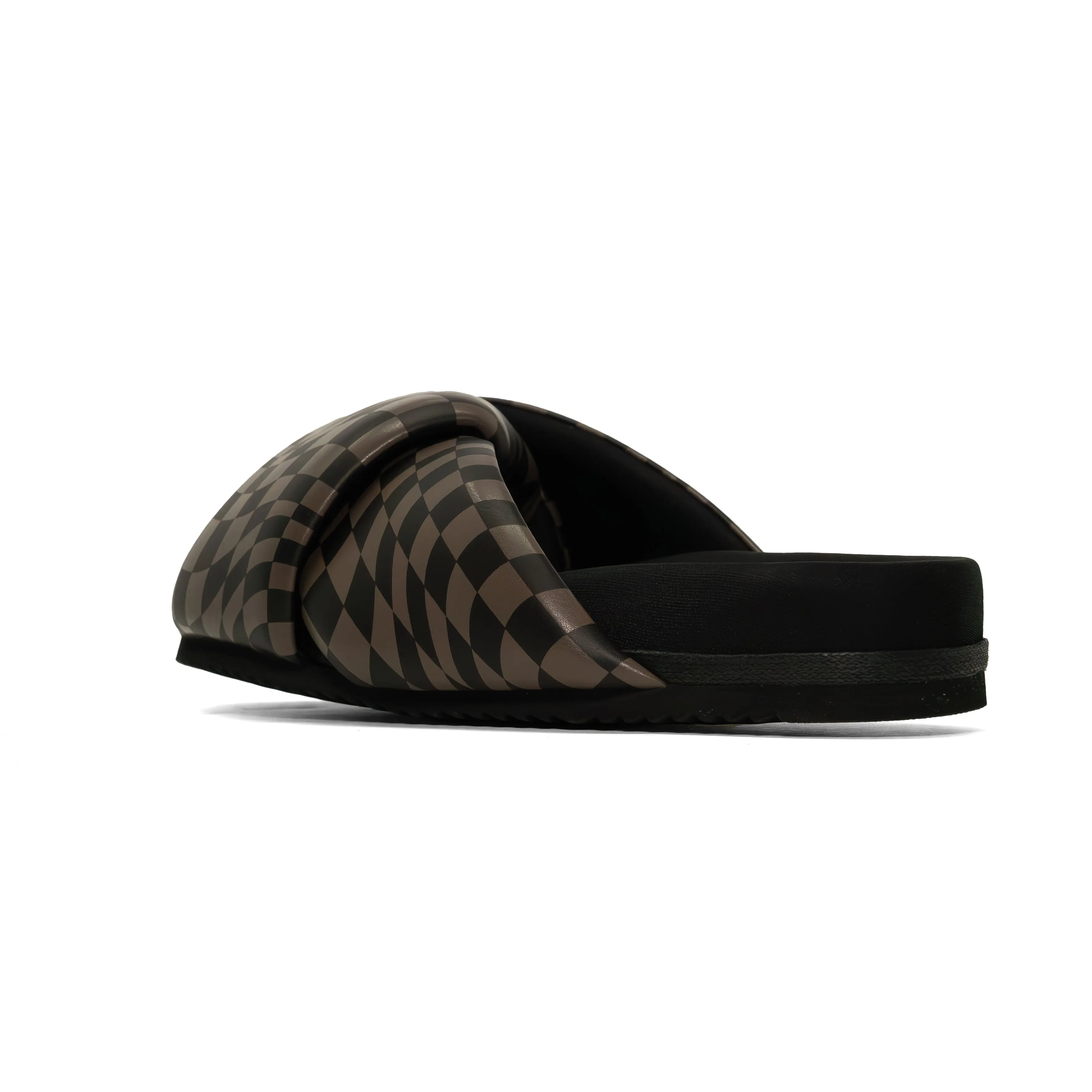 ROAM WAVY CHECK FOLDY BLACK & TAUPE VEGAN LEATHER