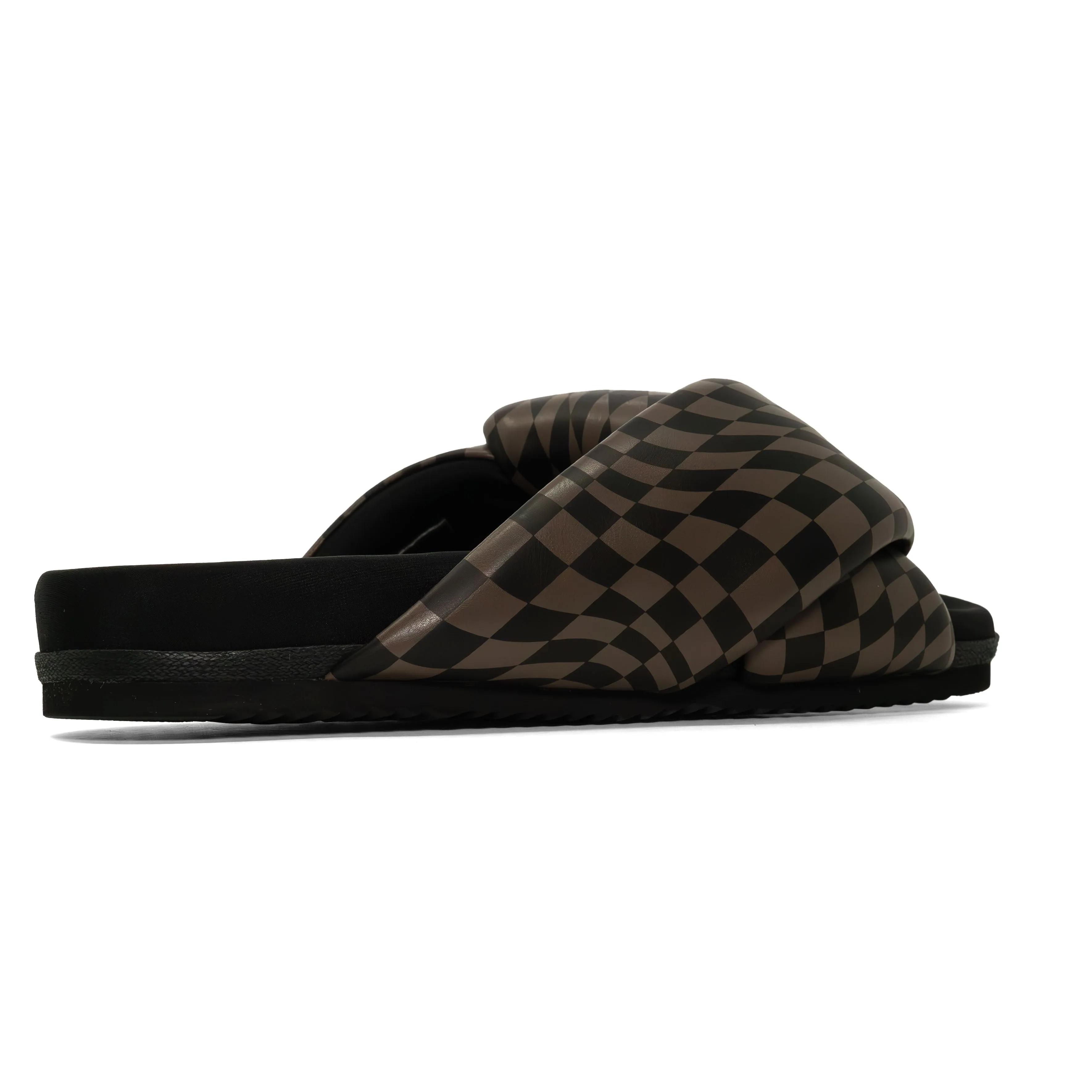 ROAM WAVY CHECK FOLDY BLACK & TAUPE VEGAN LEATHER
