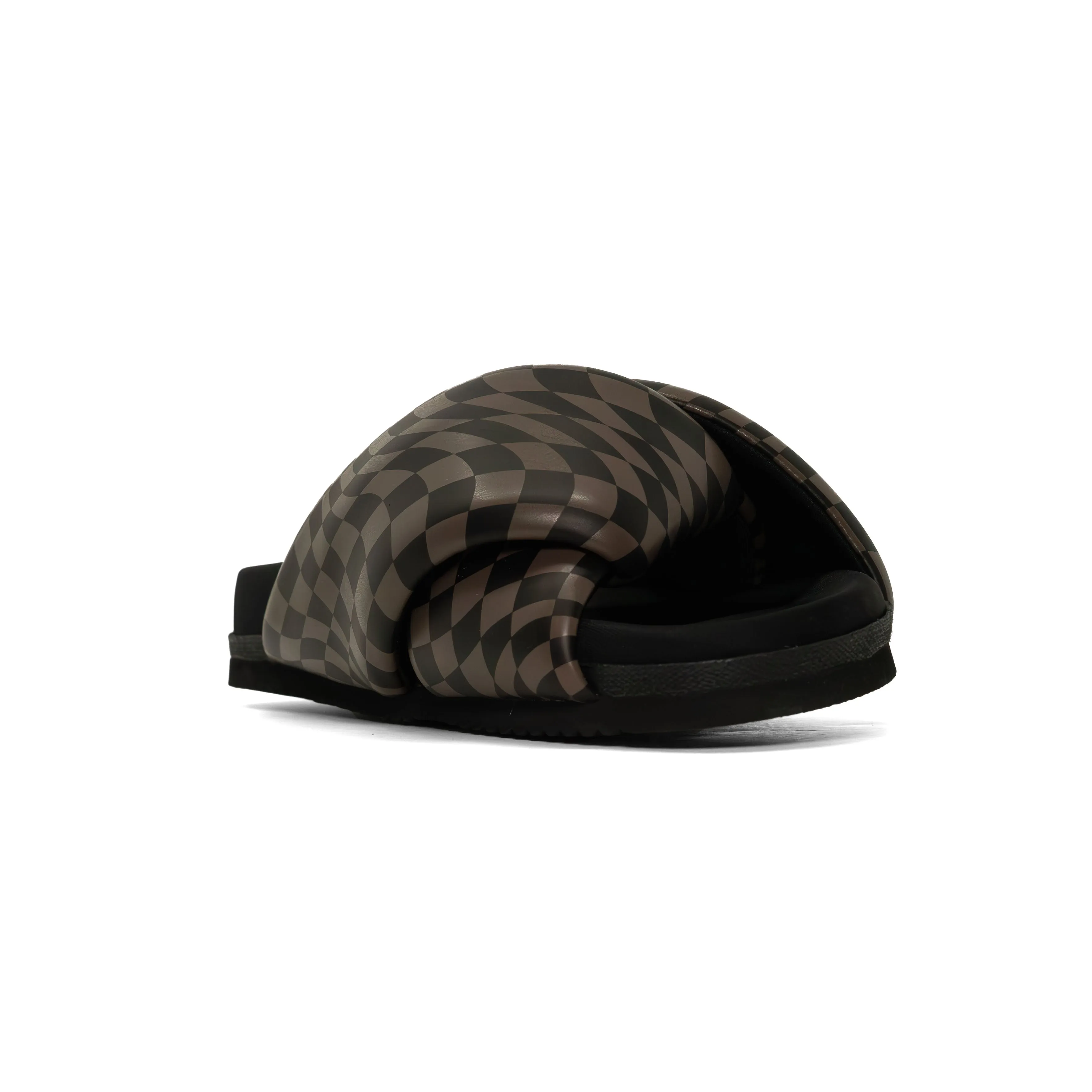 ROAM WAVY CHECK FOLDY BLACK & TAUPE VEGAN LEATHER