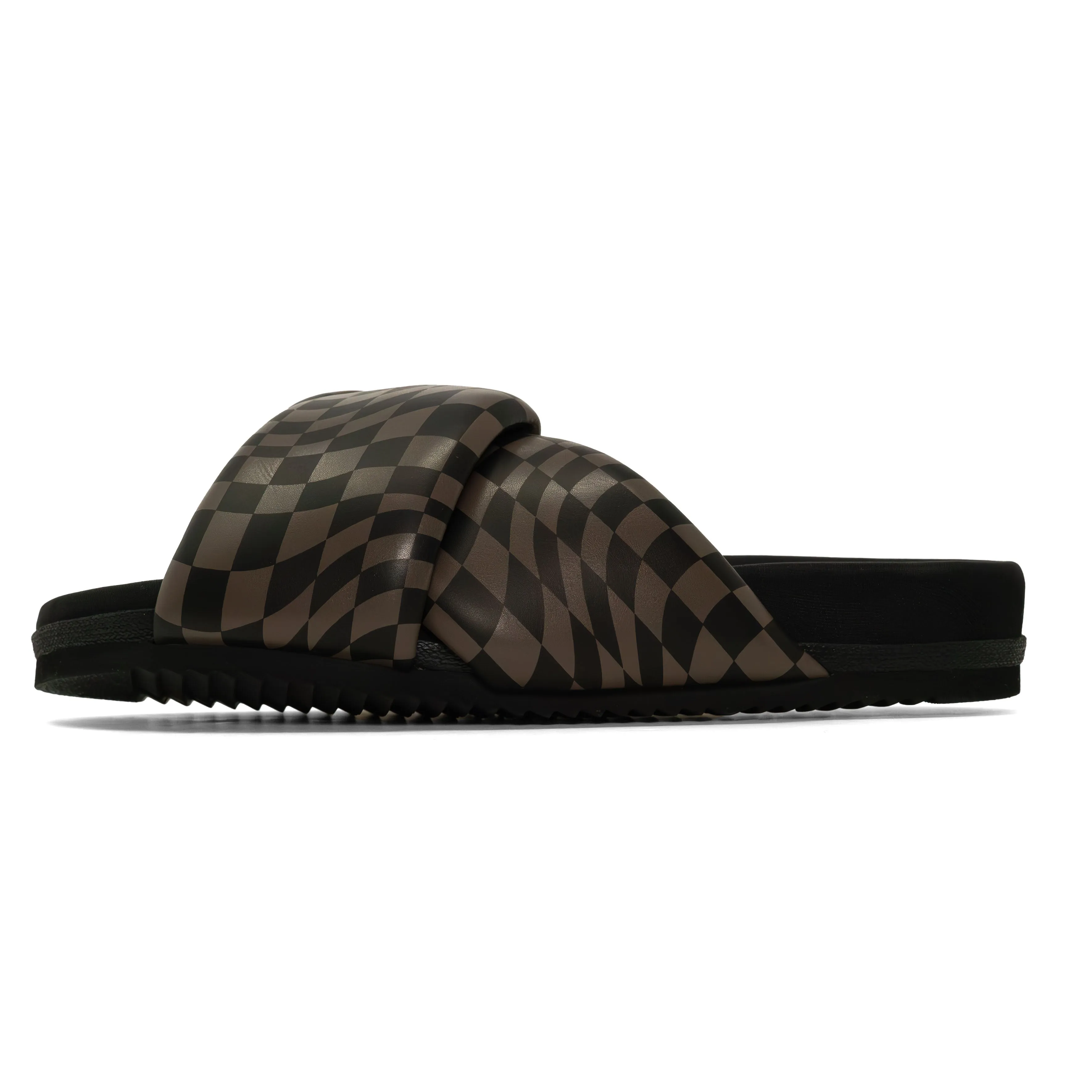 ROAM WAVY CHECK FOLDY BLACK & TAUPE VEGAN LEATHER