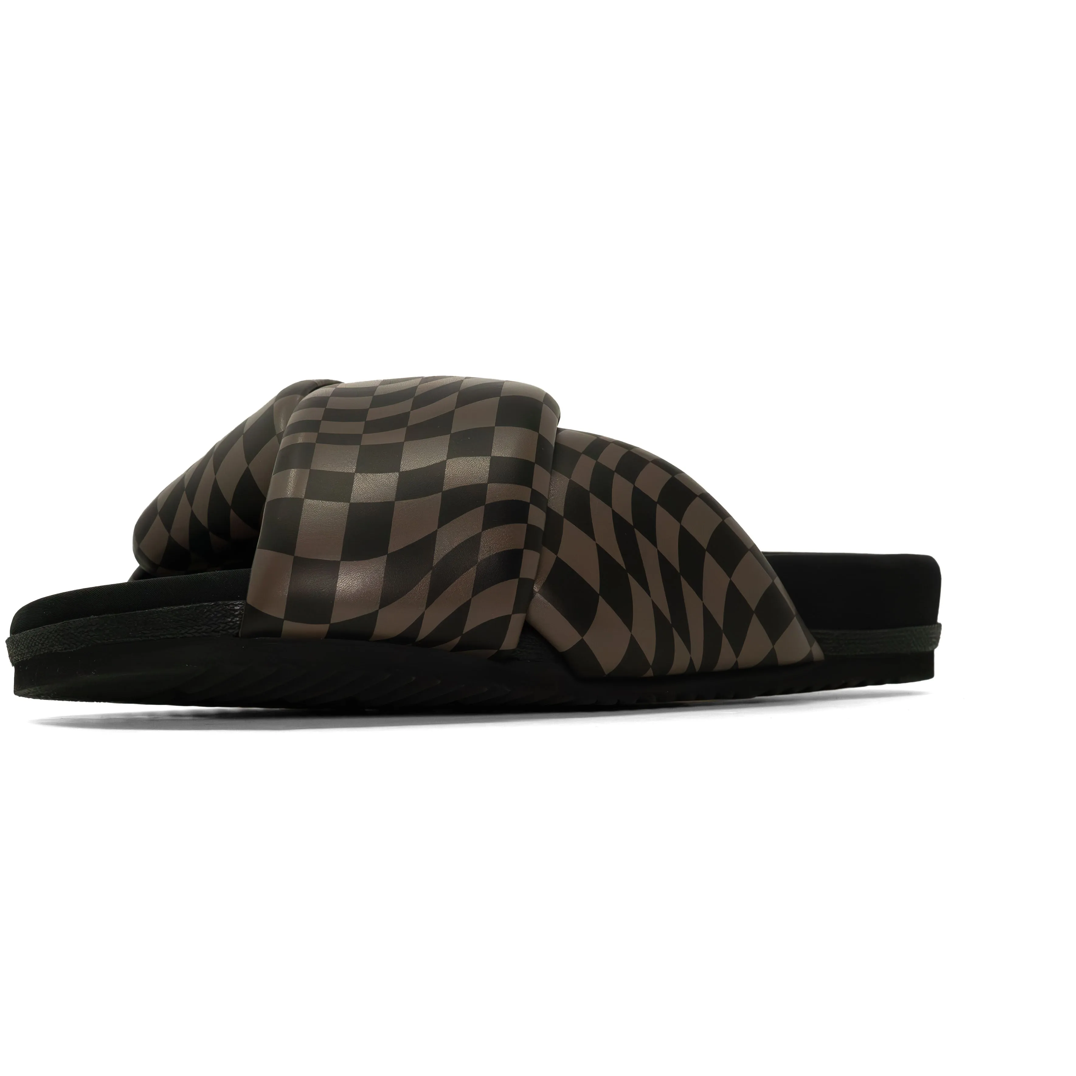 ROAM WAVY CHECK FOLDY BLACK & TAUPE VEGAN LEATHER