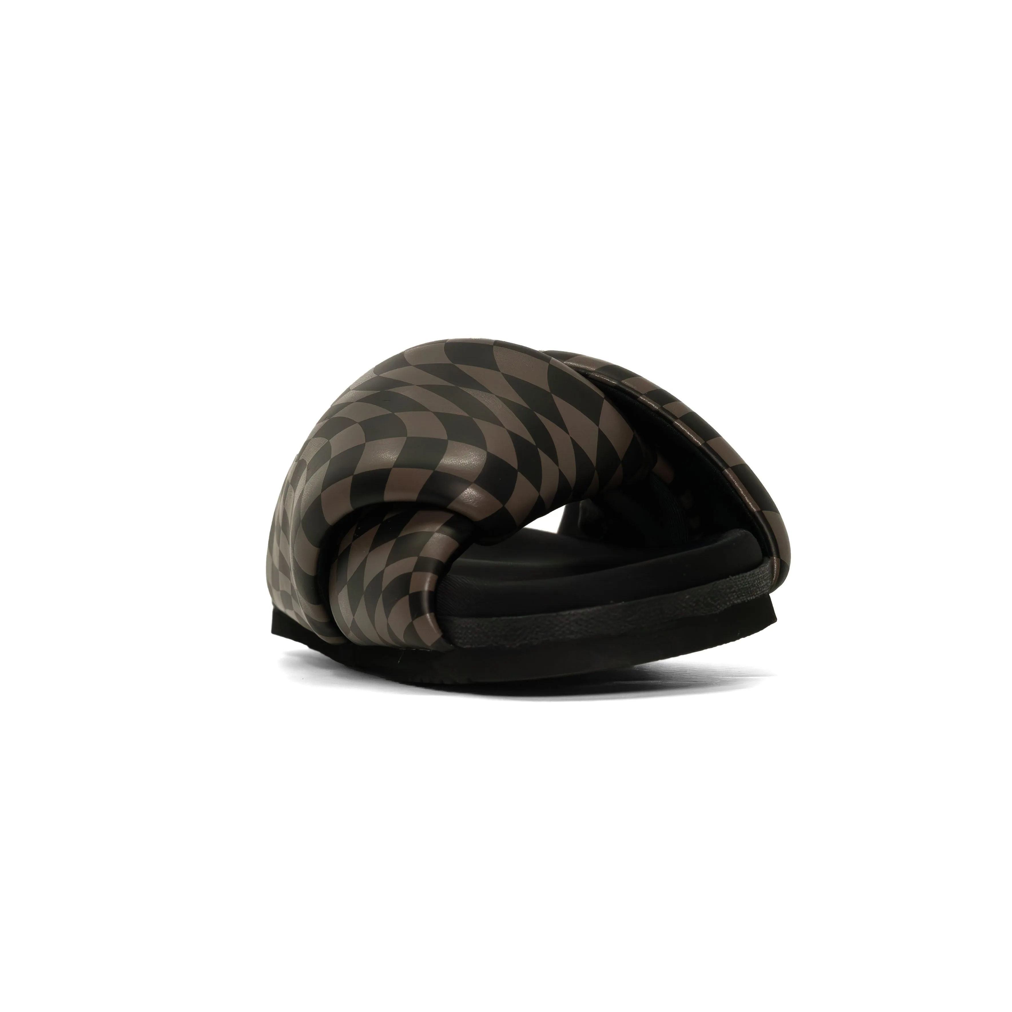 ROAM WAVY CHECK FOLDY BLACK & TAUPE VEGAN LEATHER