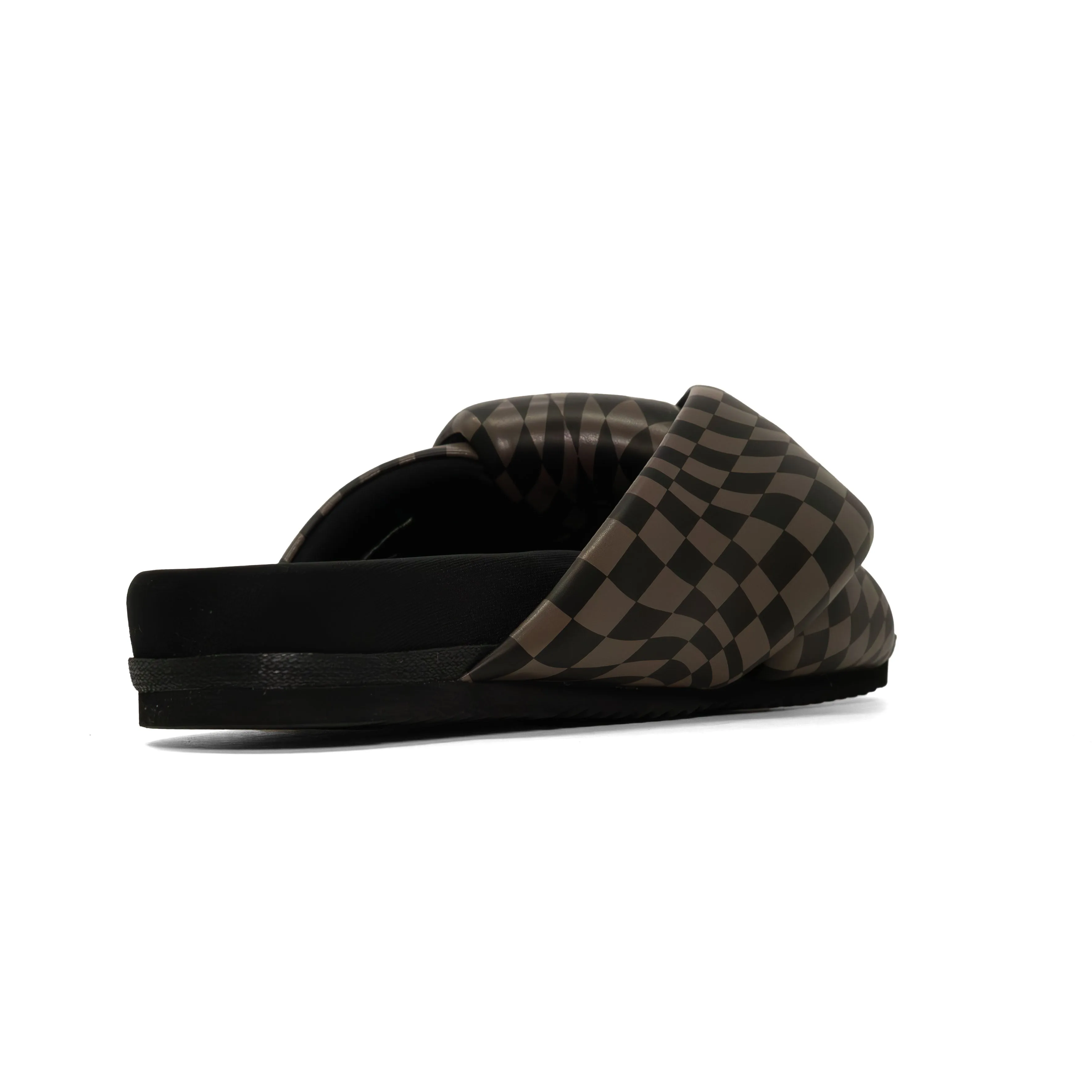 ROAM WAVY CHECK FOLDY BLACK & TAUPE VEGAN LEATHER