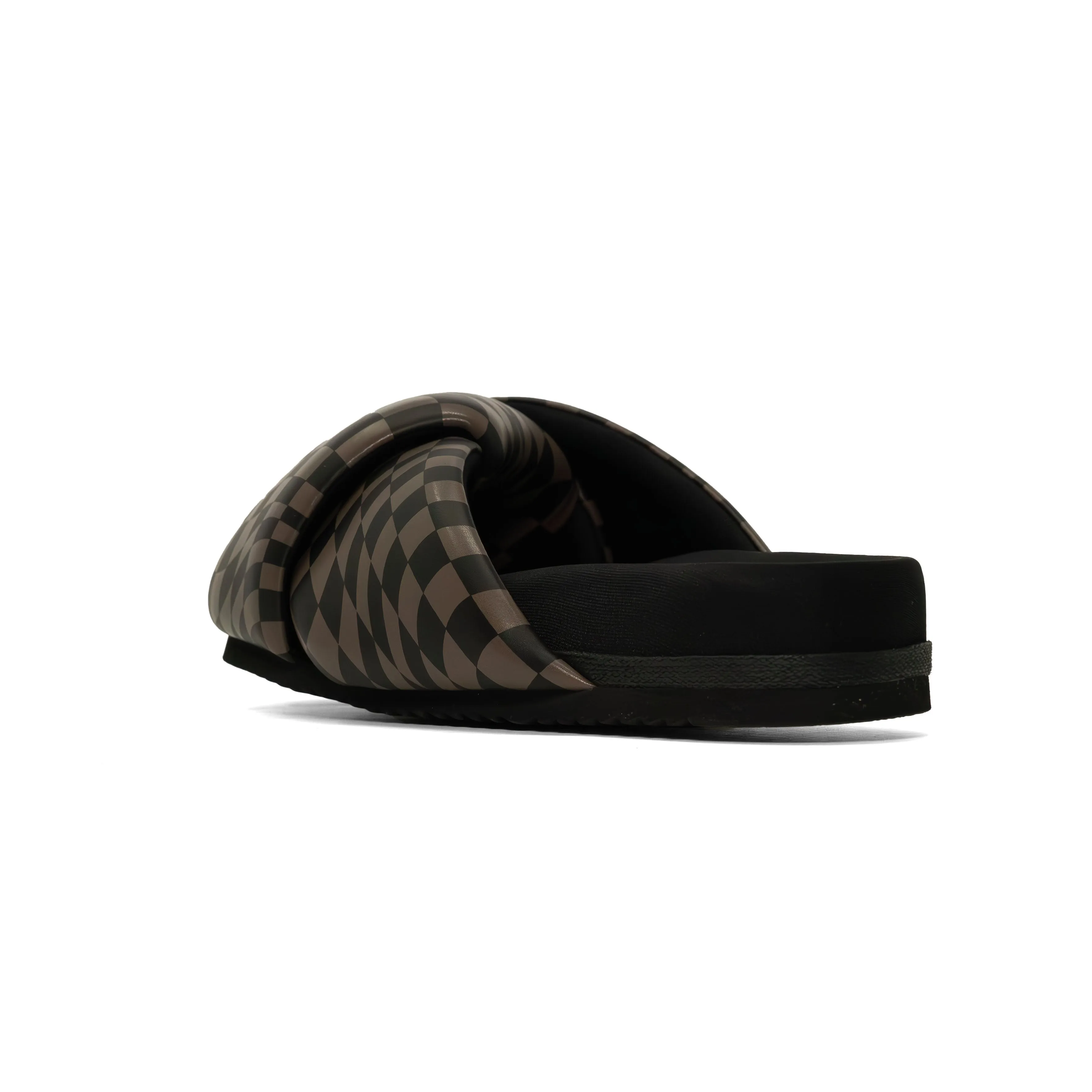 ROAM WAVY CHECK FOLDY BLACK & TAUPE VEGAN LEATHER