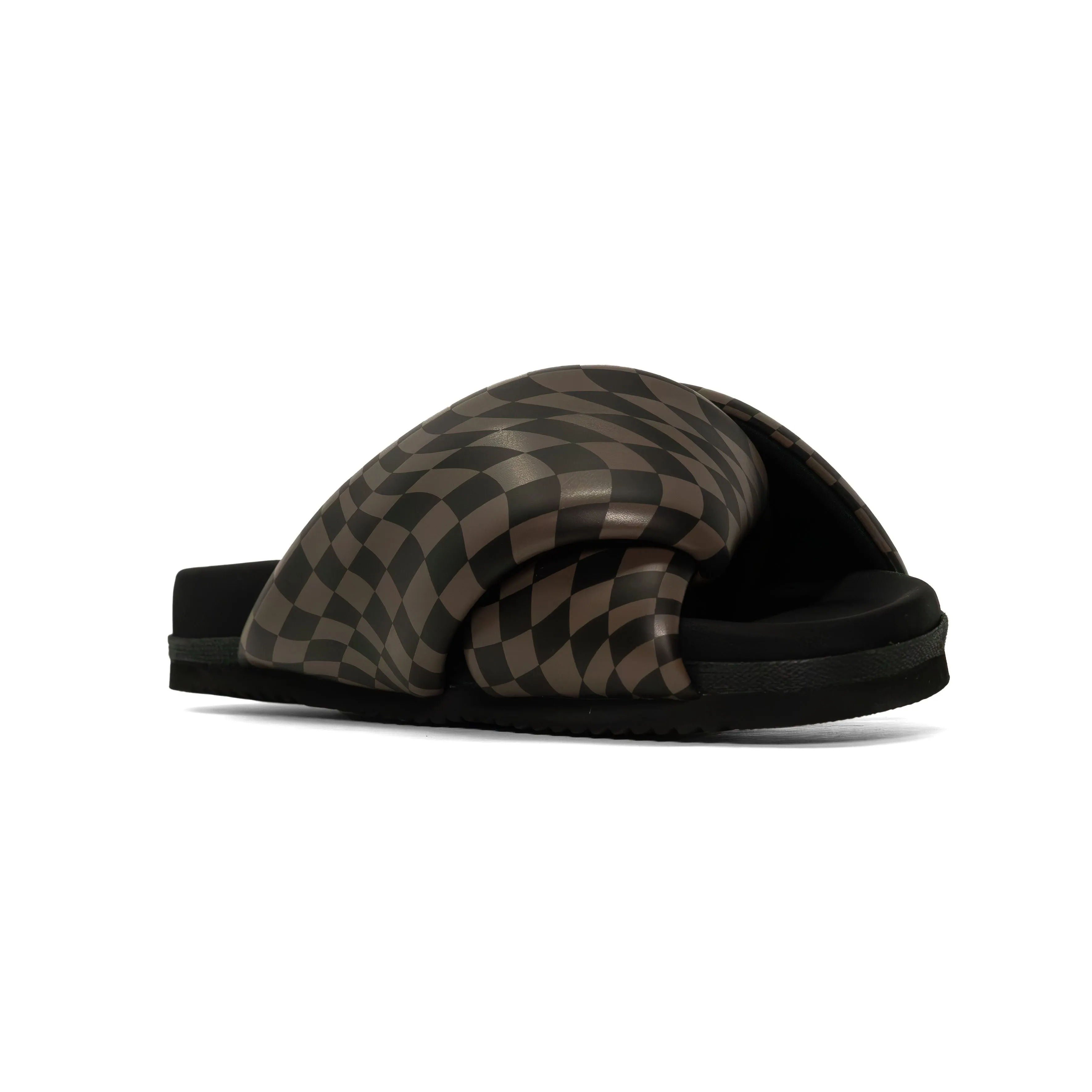 ROAM WAVY CHECK FOLDY BLACK & TAUPE VEGAN LEATHER