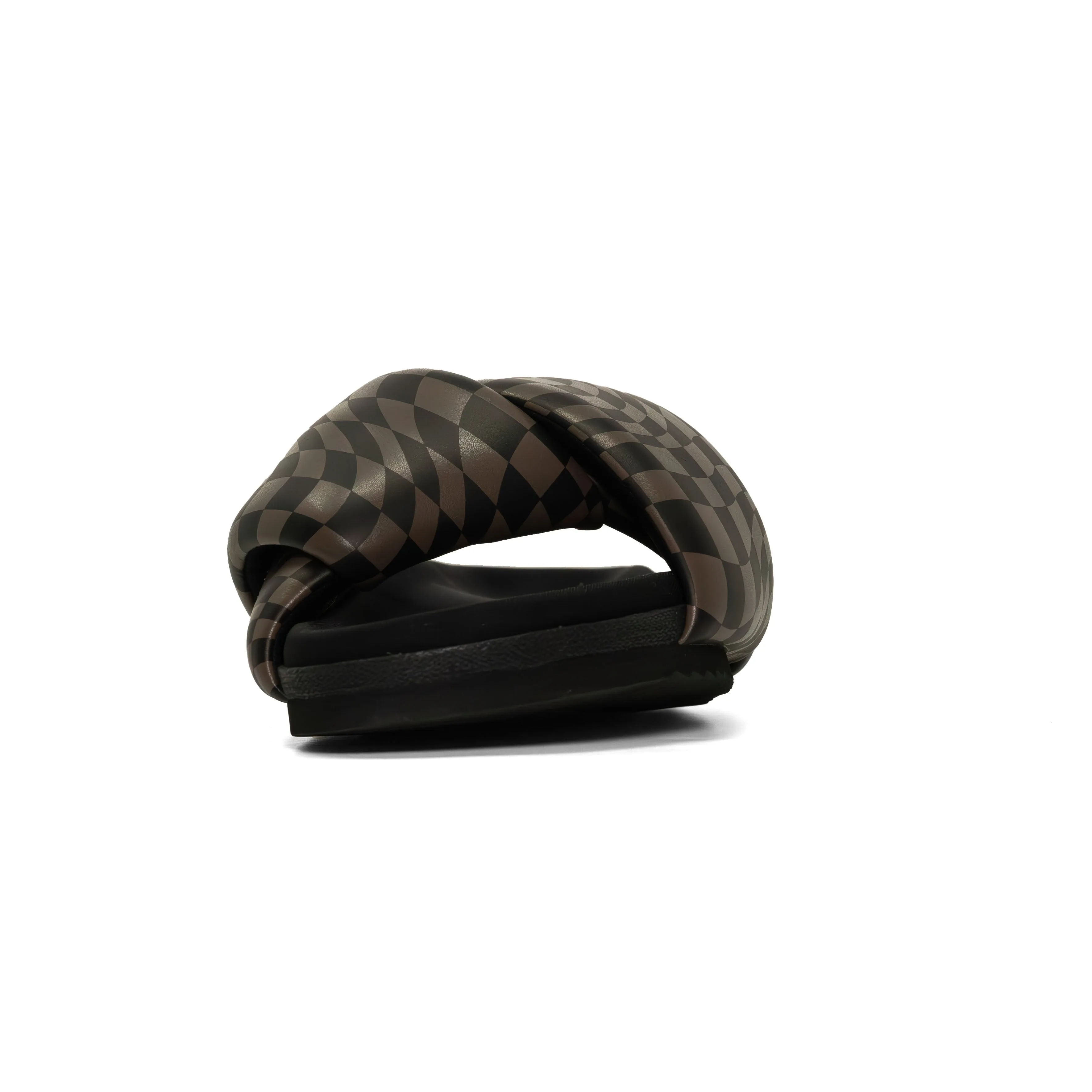 ROAM WAVY CHECK FOLDY BLACK & TAUPE VEGAN LEATHER