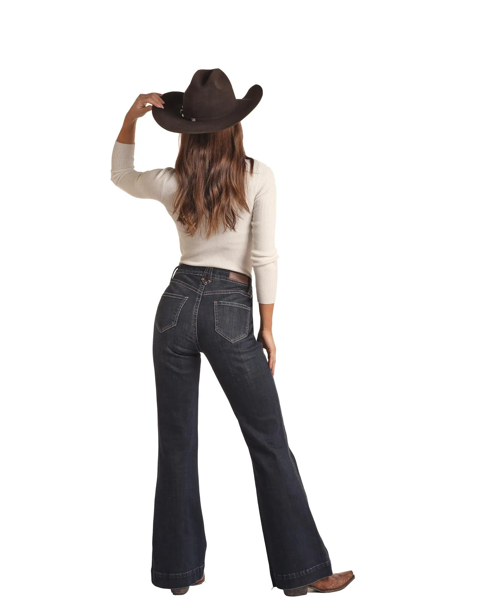 ROCK & ROLL DENIM HIGH RISE TROUSER