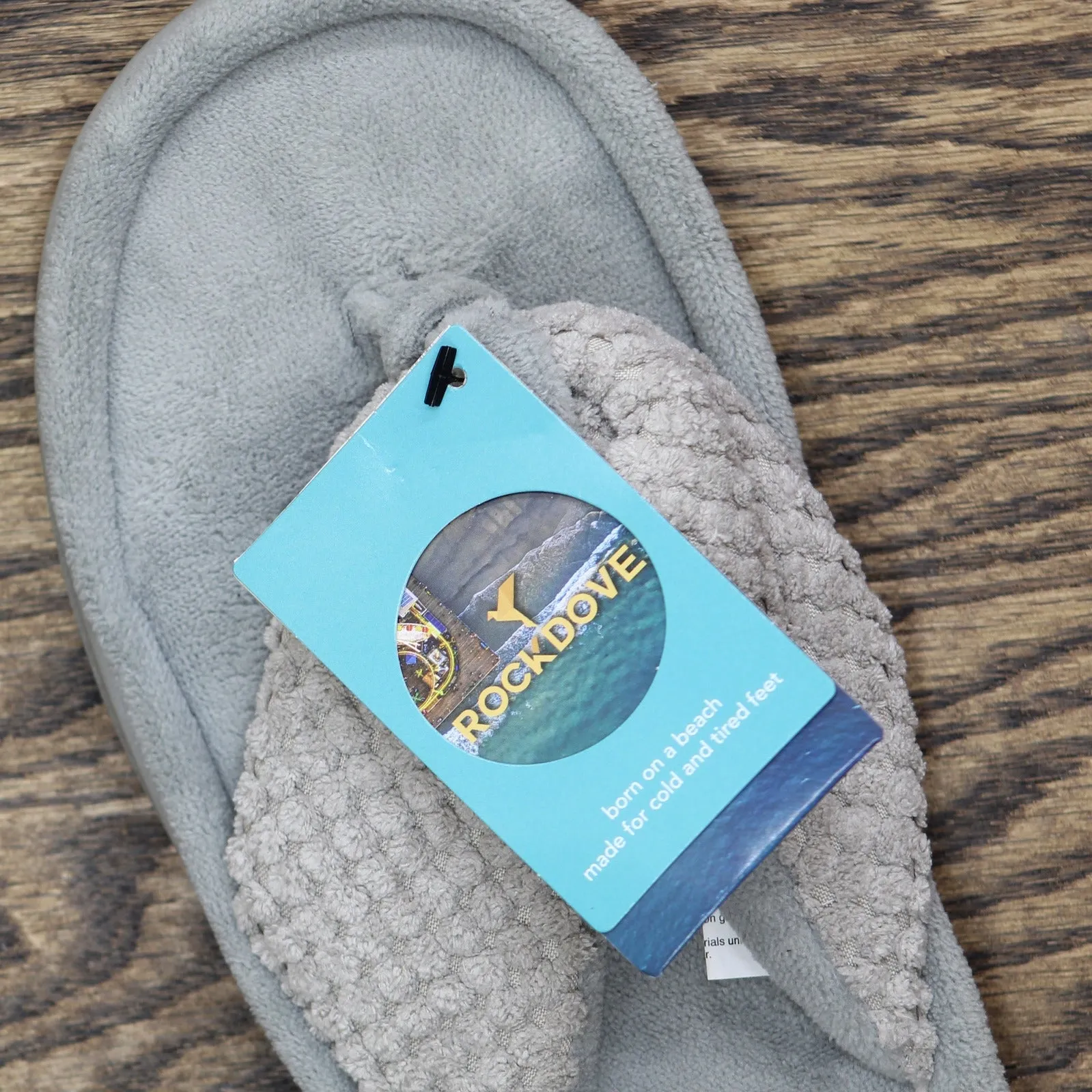 Rockdove Women's Cozy Memory Foam Flip Flop Slipper Gray XL (11-12)