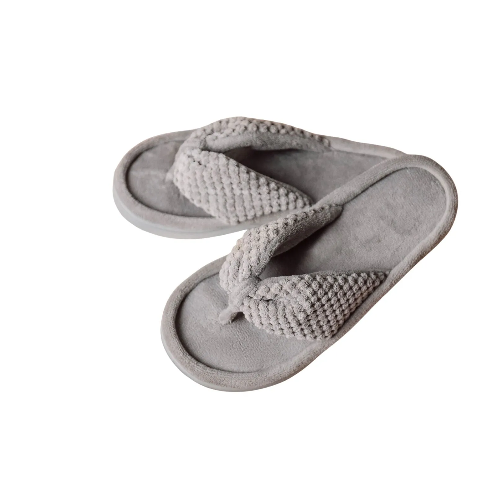 Rockdove Women's Cozy Memory Foam Flip Flop Slipper Gray XL (11-12)