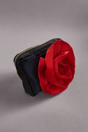 Rose Shaped Clutch Bag in Red and Black