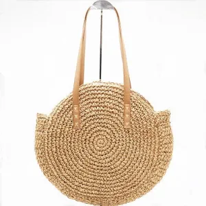 Round Straw Shoulder Bag
