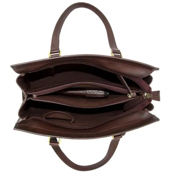 S & W Structured Over the Shoulder Leather Handbag