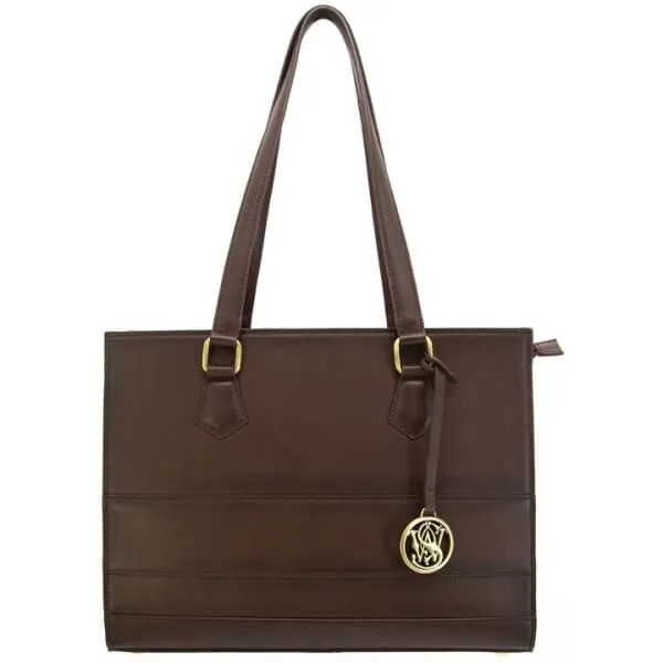 S & W Structured Over the Shoulder Leather Handbag