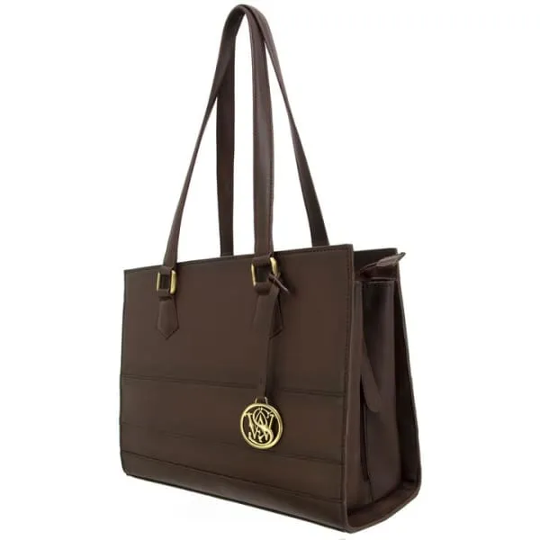 S & W Structured Over the Shoulder Leather Handbag