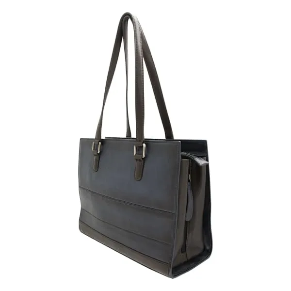 S & W Structured Over the Shoulder Leather Handbag