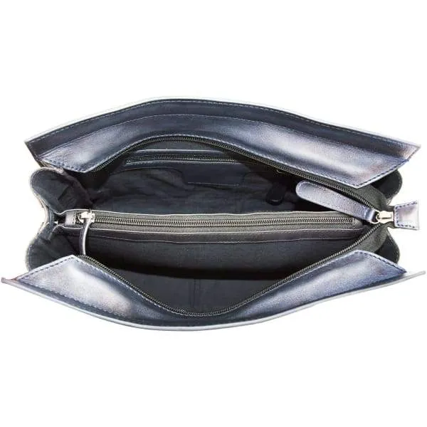 S & W Structured Over the Shoulder Leather Handbag