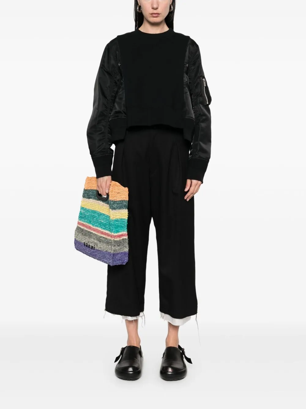 Sacai Cotton and Nylon Crewneck tröja